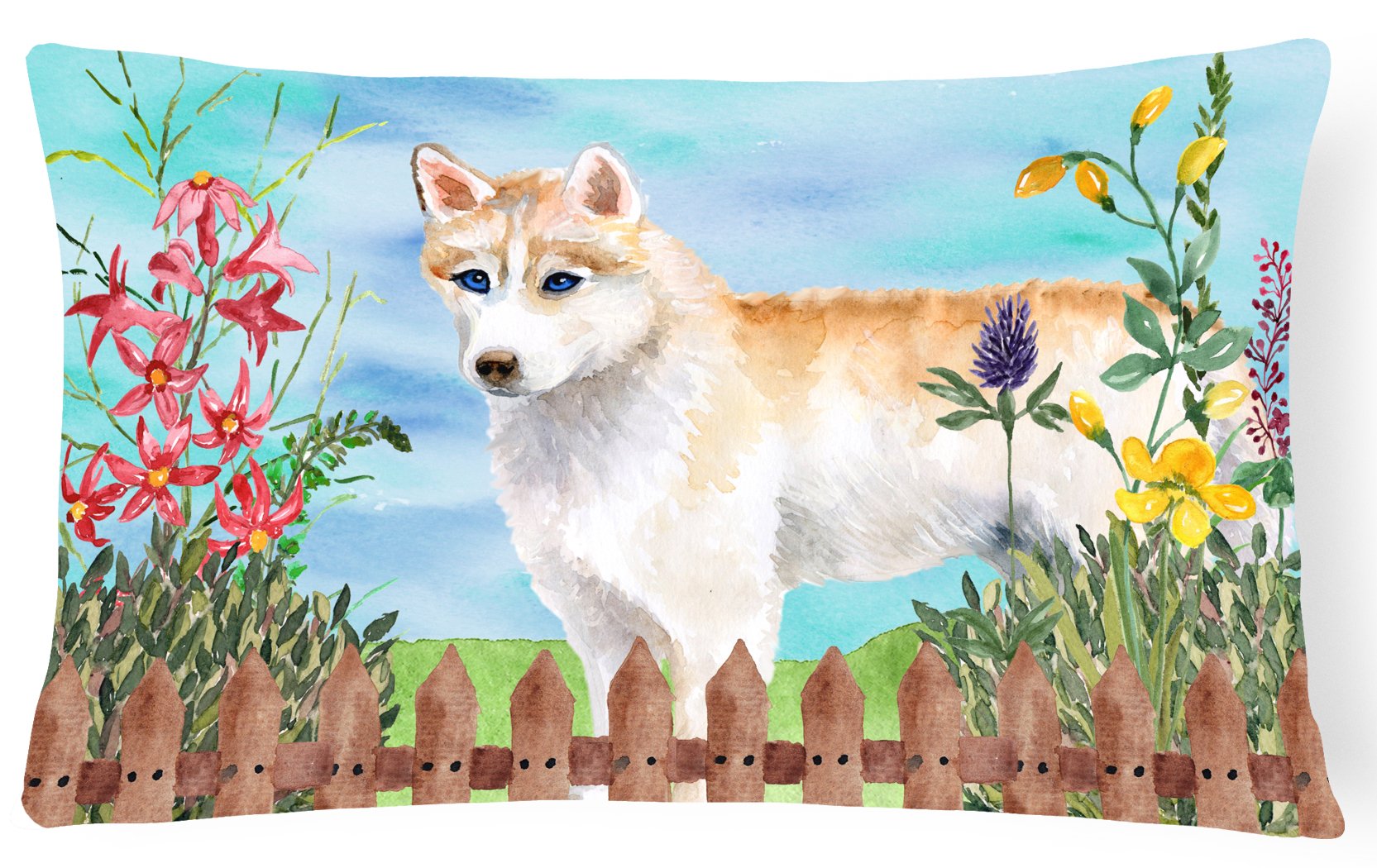 Siberian Husky Spring Canvas Fabric Decorative Pillow CK1217PW1216 by Caroline's Treasures