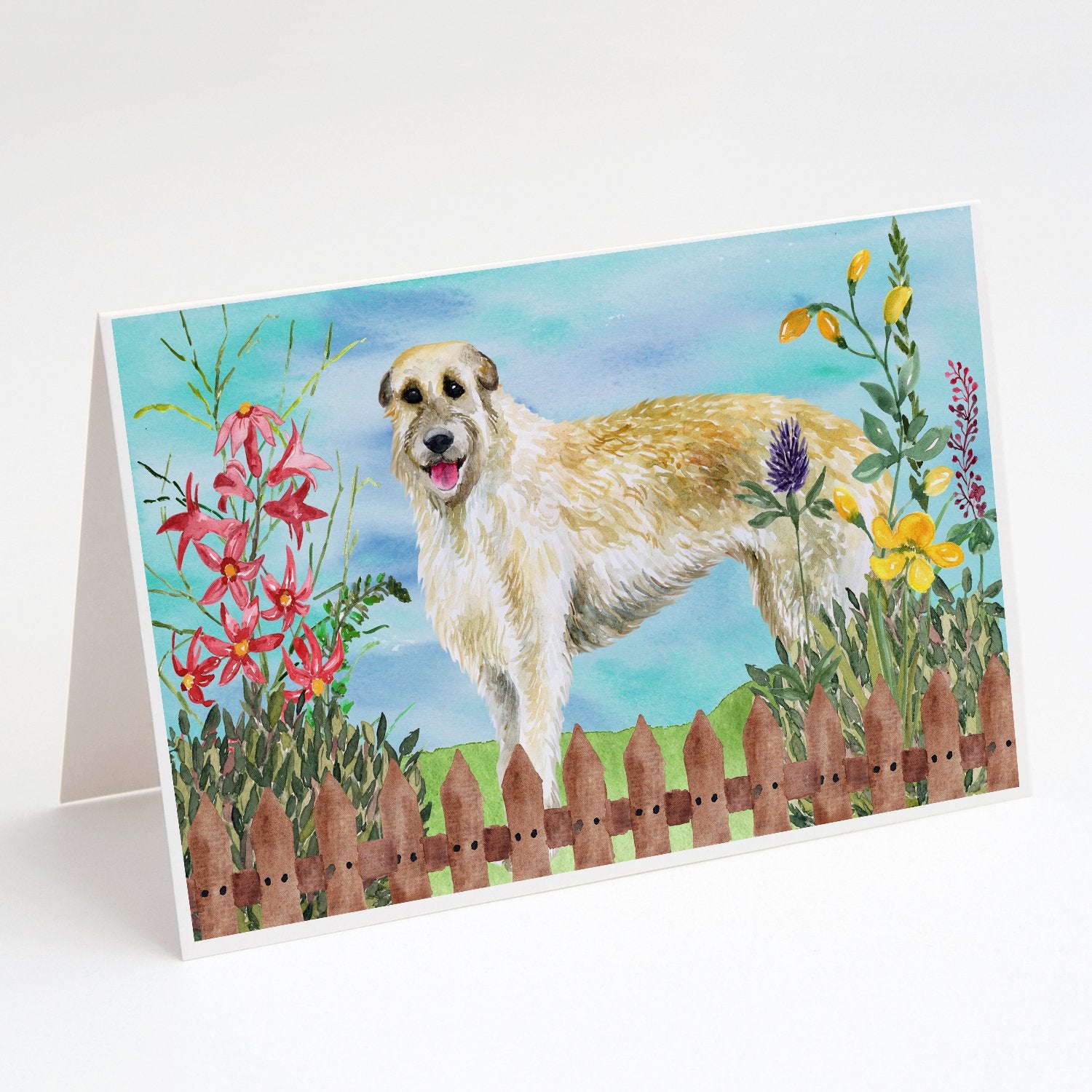 Buy this Irish Wolfhound Spring Greeting Cards and Envelopes Pack of 8