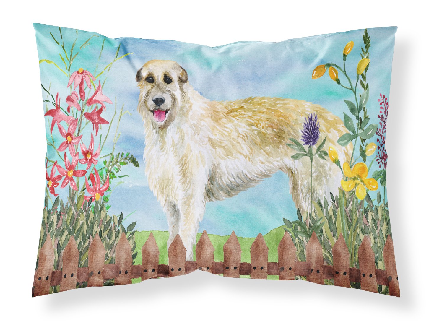 Irish Wolfhound Spring Fabric Standard Pillowcase CK1232PILLOWCASE by Caroline's Treasures