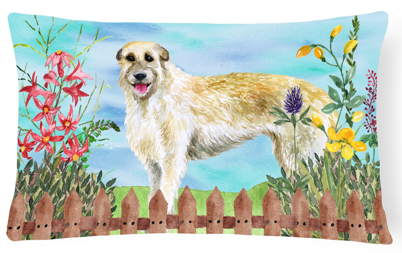 Irish Wolfhound Spring Canvas Fabric Decorative Pillow CK1232PW1216 by Caroline's Treasures