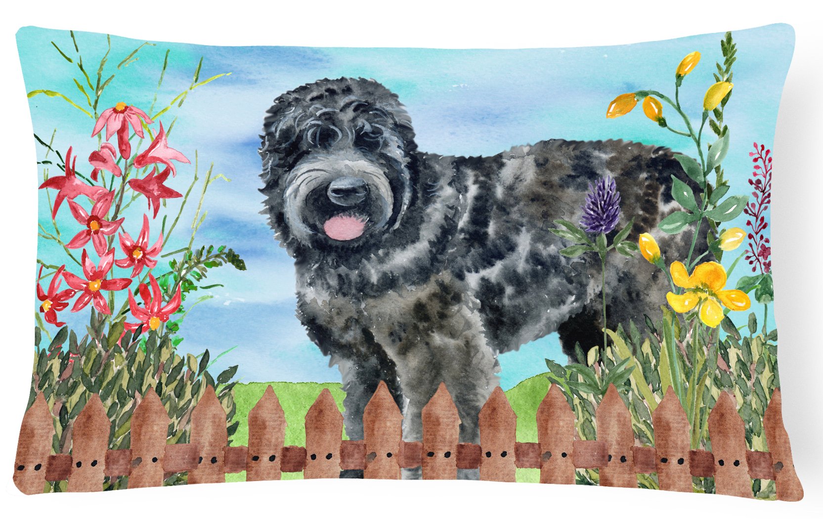 Black Russian Terrier Spring Canvas Fabric Decorative Pillow CK1239PW1216 by Caroline's Treasures