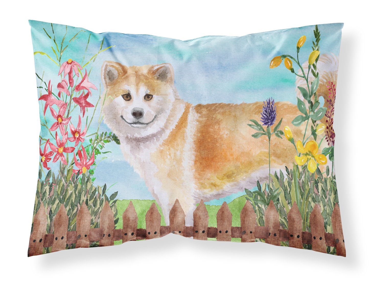 Shiba Inu Spring Fabric Standard Pillowcase CK1240PILLOWCASE by Caroline's Treasures