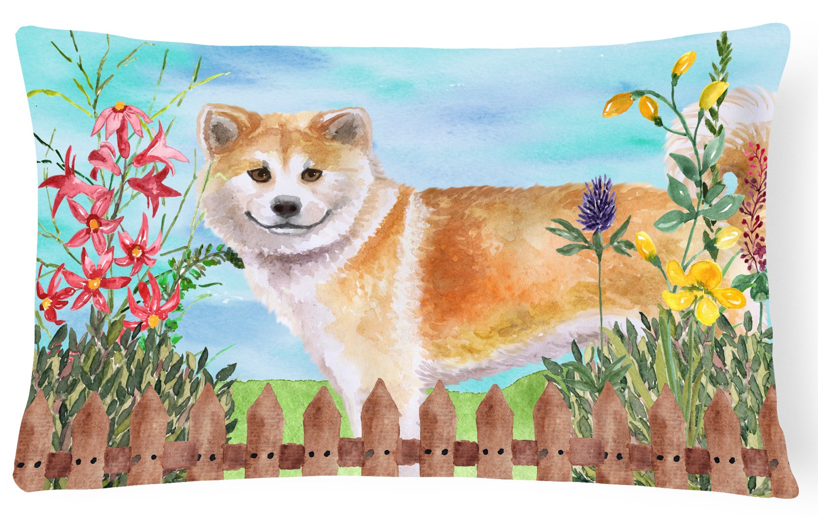 Shiba Inu Spring Canvas Fabric Decorative Pillow CK1240PW1216 by Caroline's Treasures