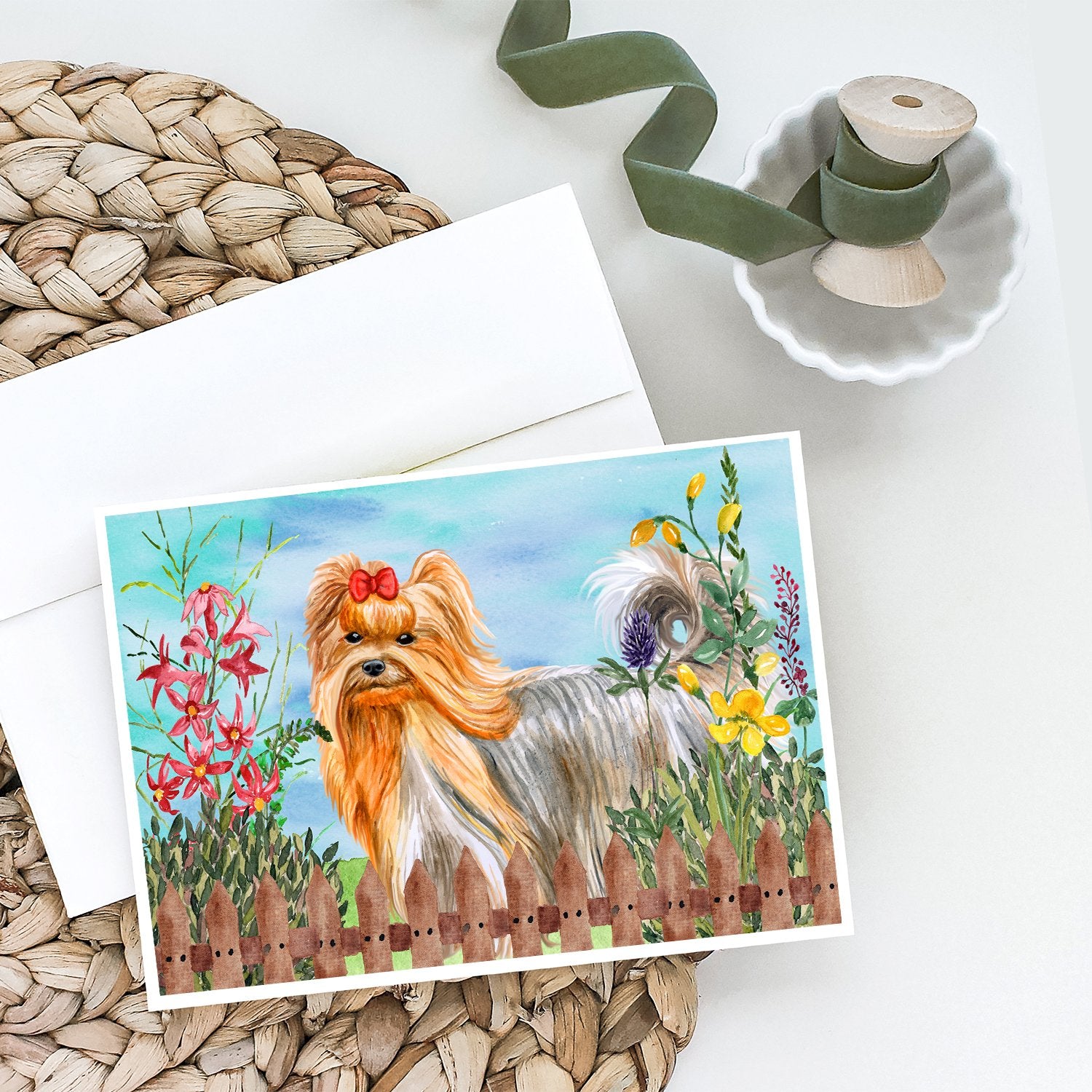 Buy this Yorkshire Terrier Spring Greeting Cards and Envelopes Pack of 8
