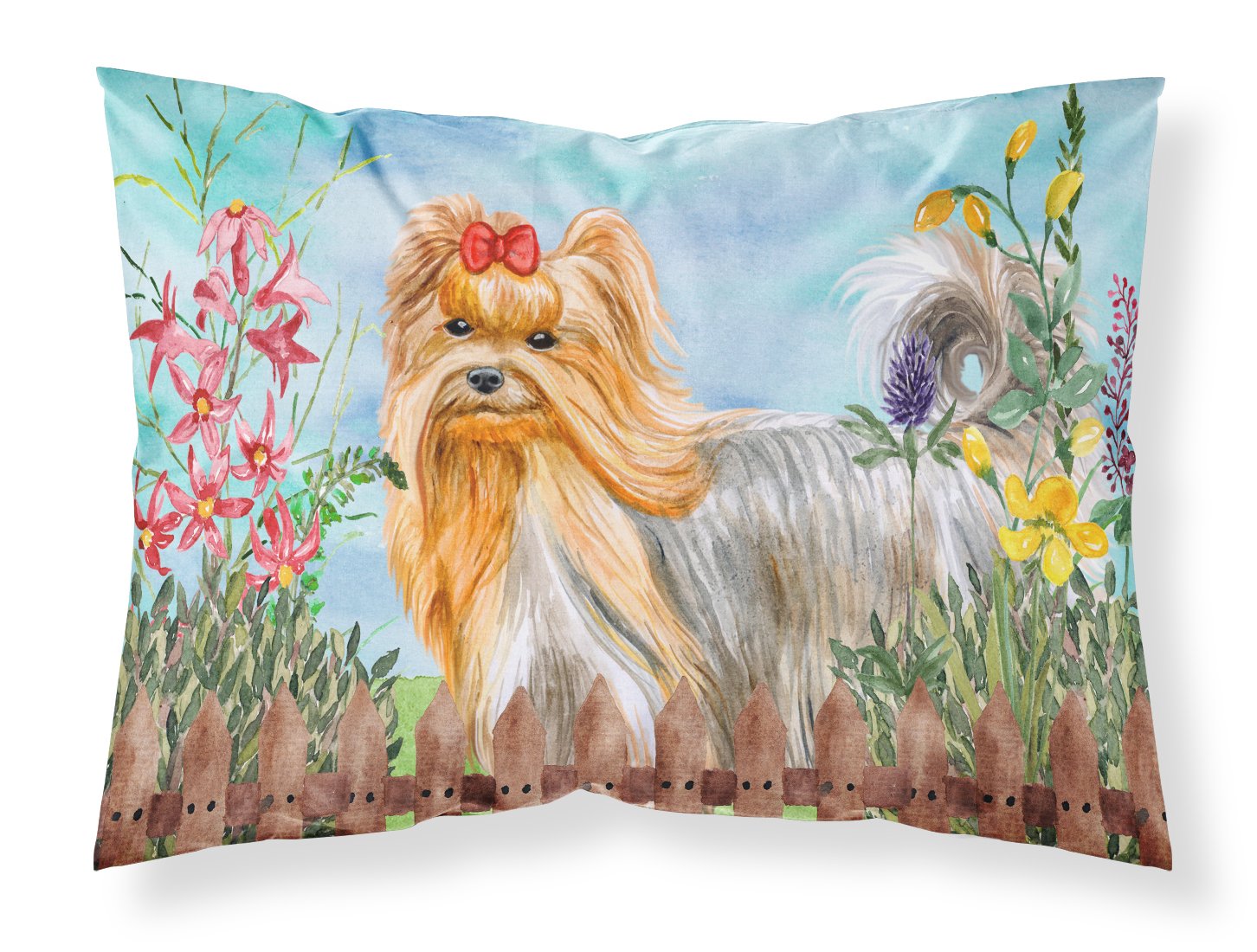 Yorkshire Terrier Spring Fabric Standard Pillowcase CK1247PILLOWCASE by Caroline's Treasures