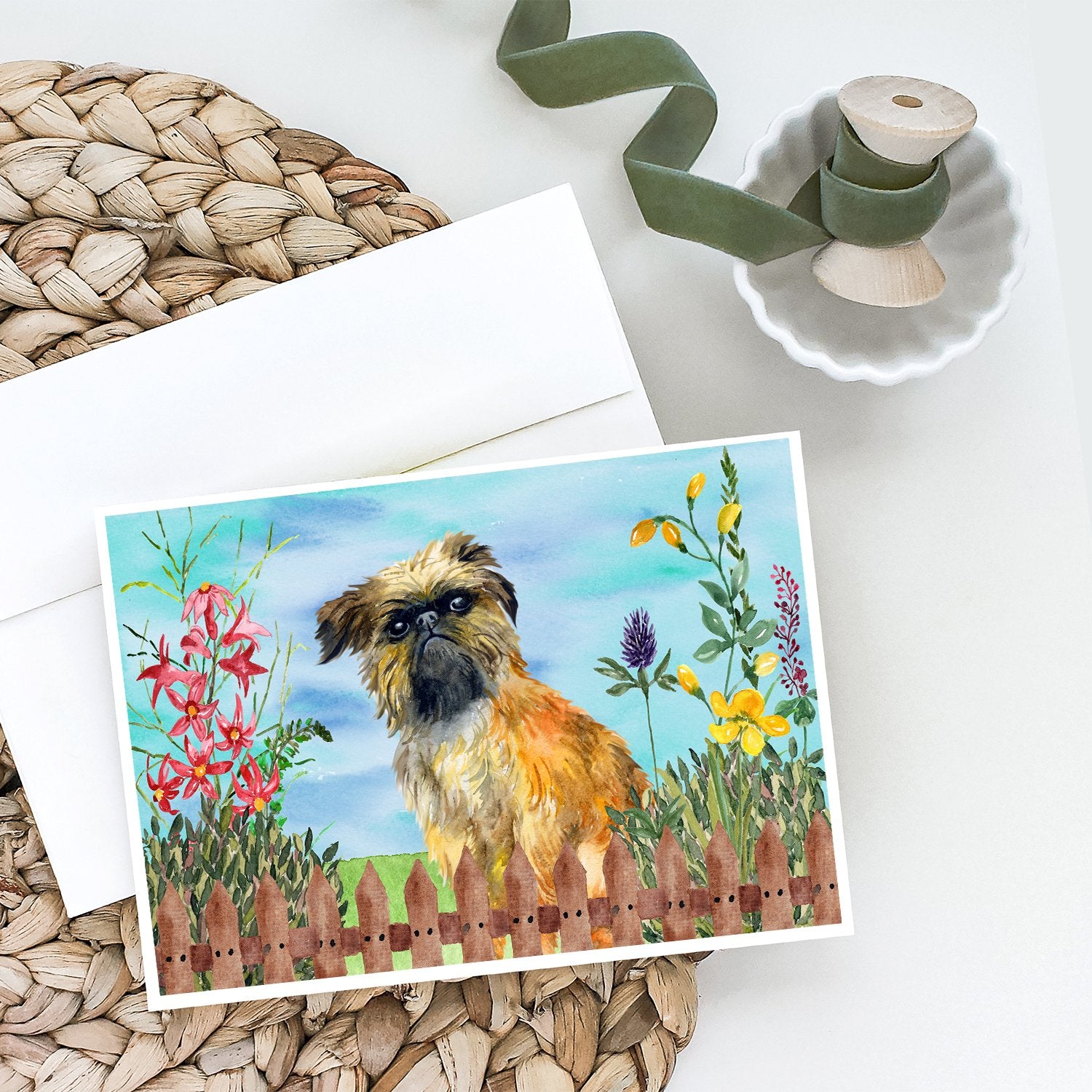 Buy this Brussels Griffon Spring Greeting Cards and Envelopes Pack of 8