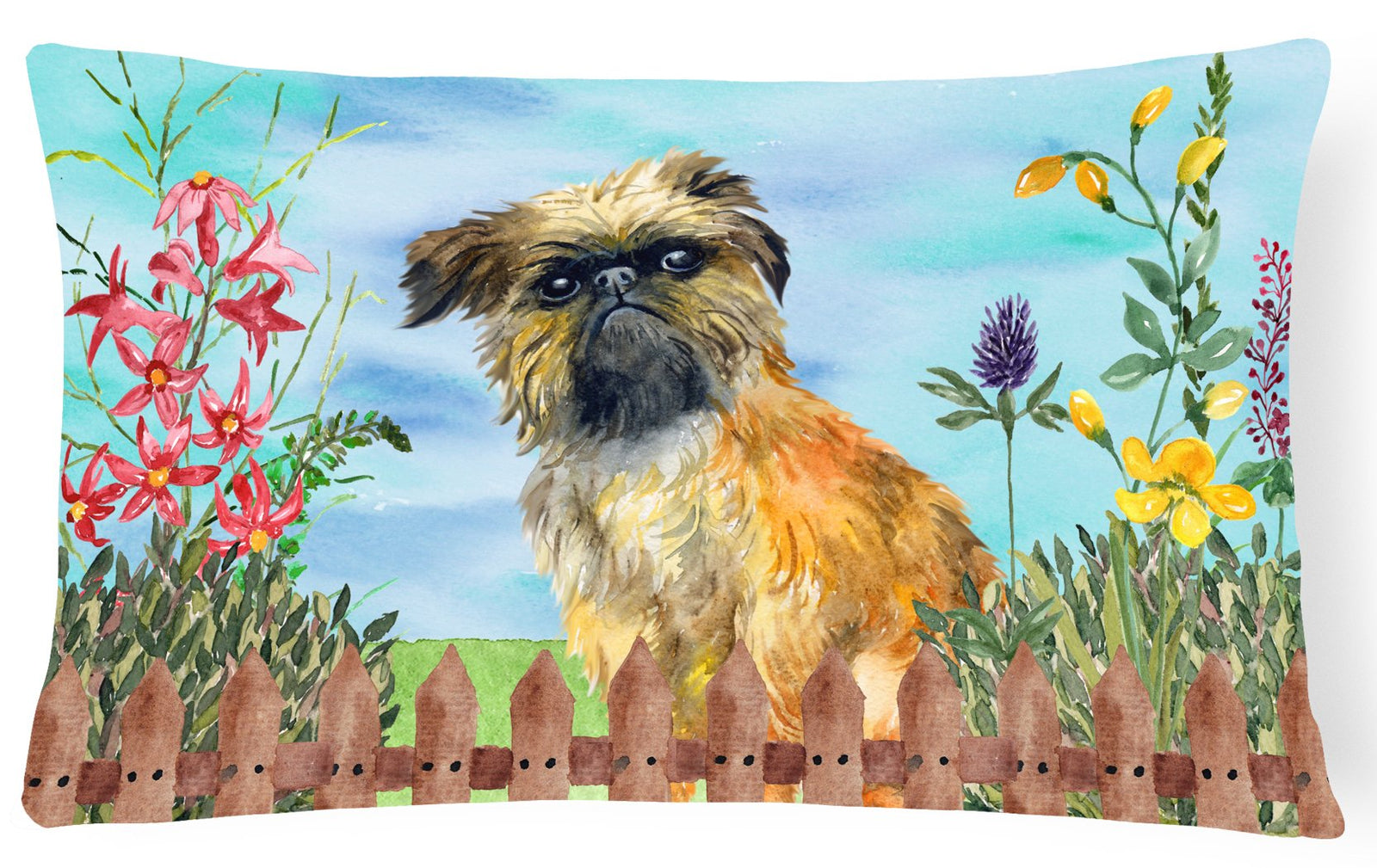 Brussels Griffon Spring Canvas Fabric Decorative Pillow CK1249PW1216 by Caroline's Treasures