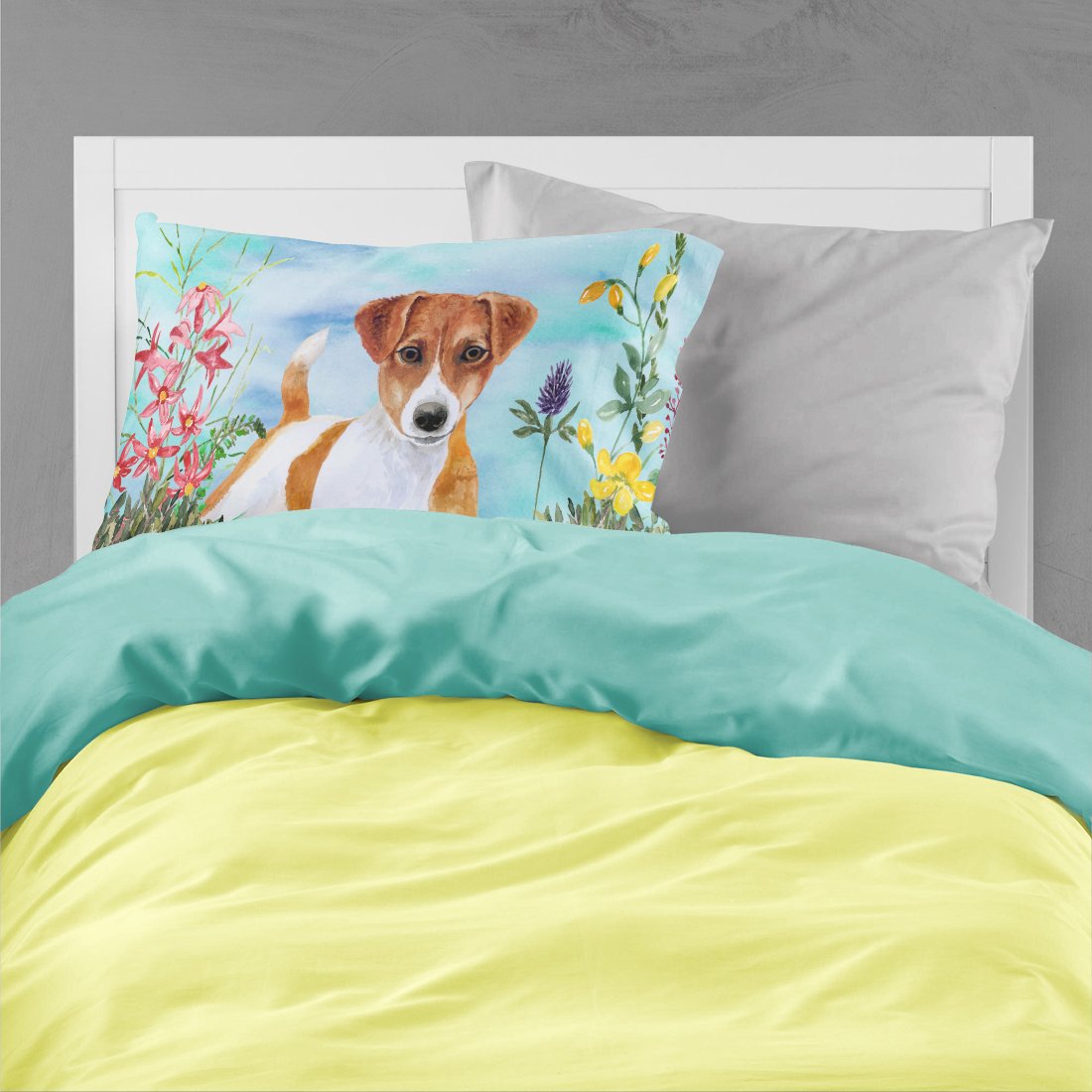 Jack Russell Terrier Spring Fabric Standard Pillowcase CK1251PILLOWCASE by Caroline's Treasures