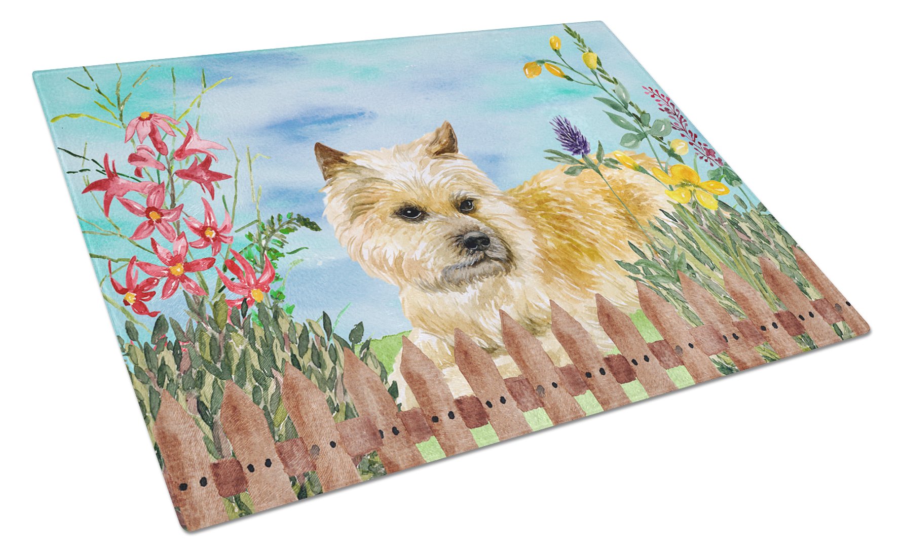 Cairn Terrier Spring Glass Cutting Board Large CK1252LCB by Caroline's Treasures