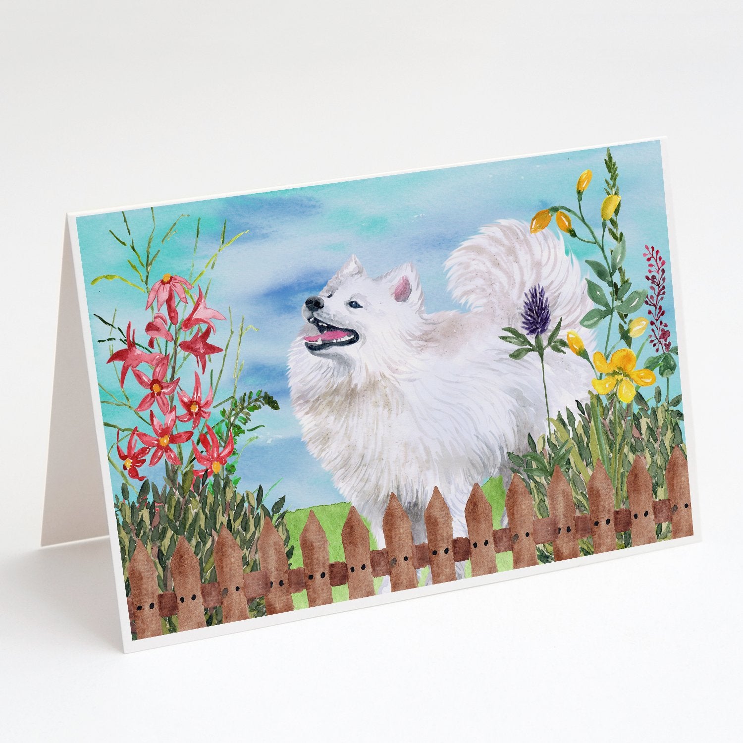 Buy this Samoyed Spring Greeting Cards and Envelopes Pack of 8
