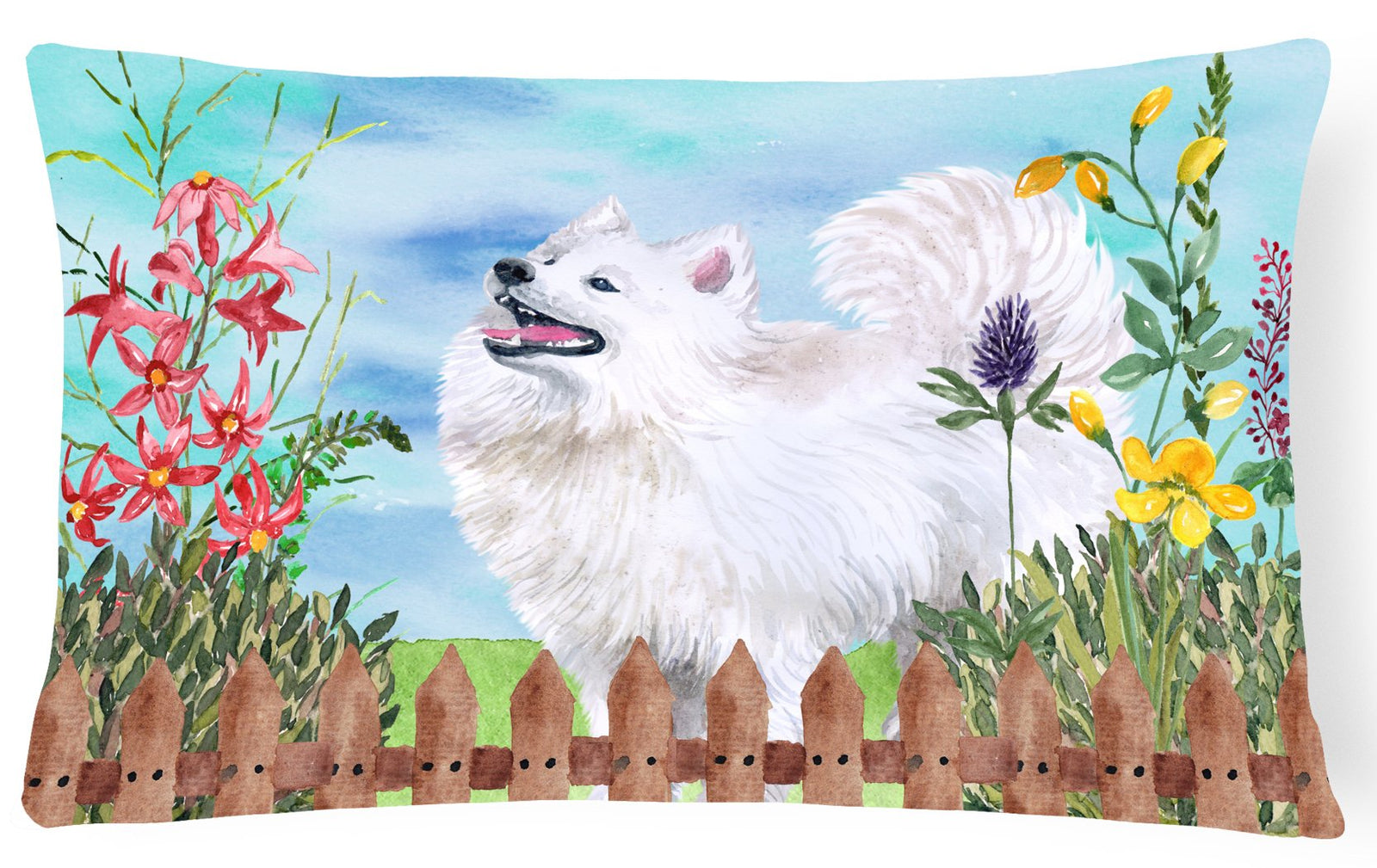 Samoyed Spring Canvas Fabric Decorative Pillow CK1253PW1216 by Caroline's Treasures
