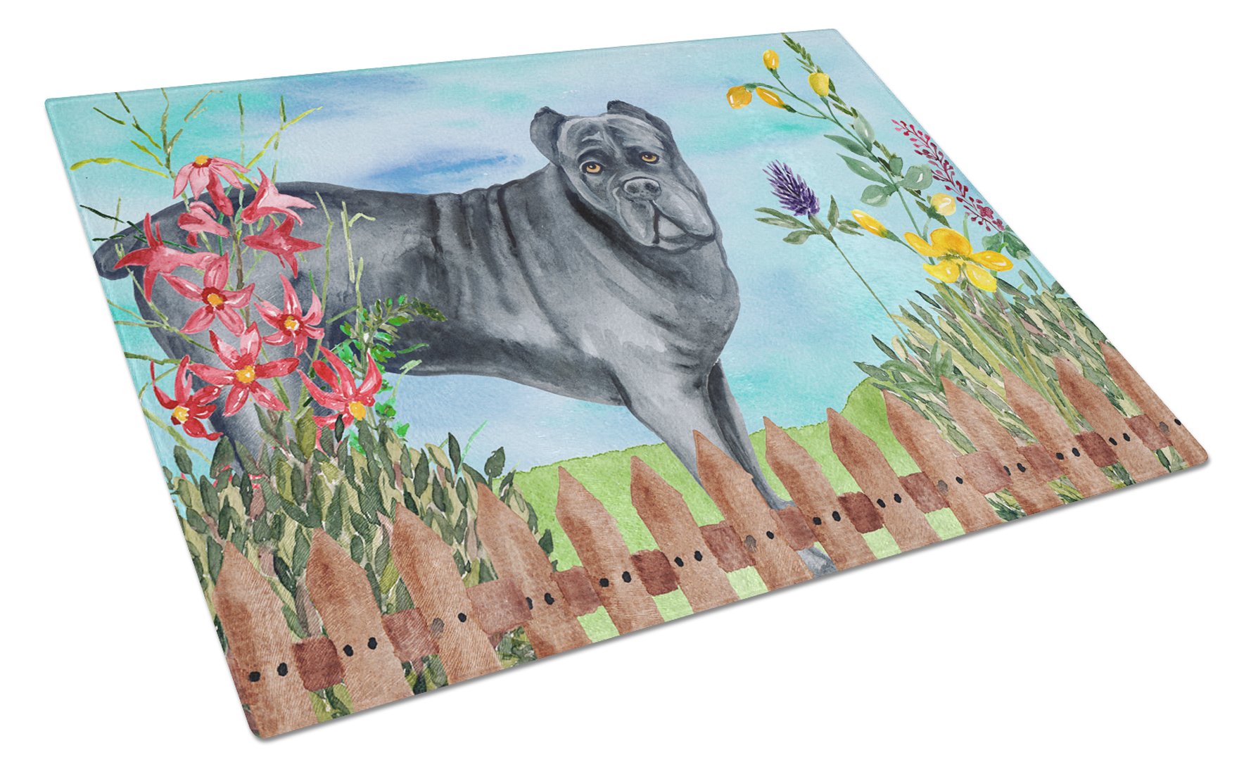 Cane Corso Spring Glass Cutting Board Large CK1256LCB by Caroline's Treasures