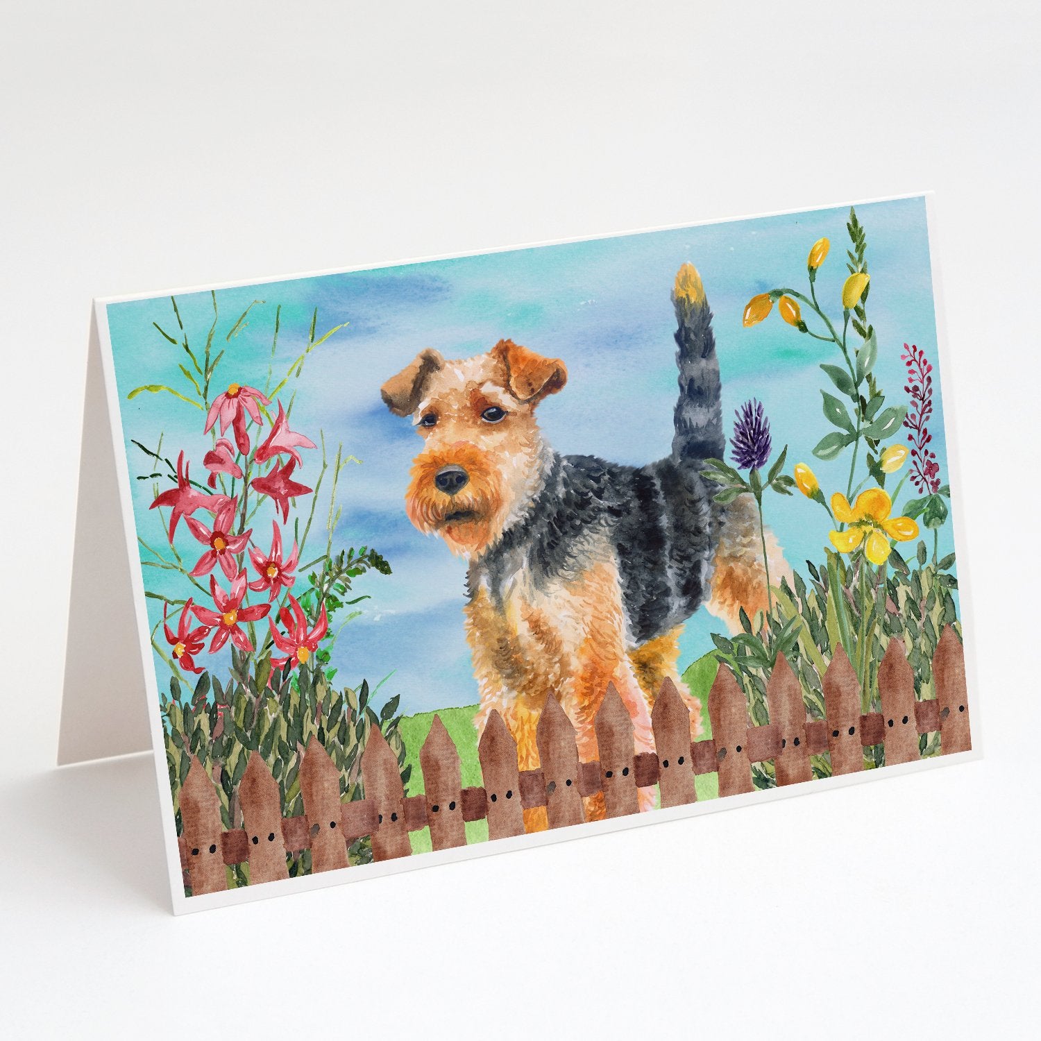 Buy this Welsh Terrier Spring Greeting Cards and Envelopes Pack of 8