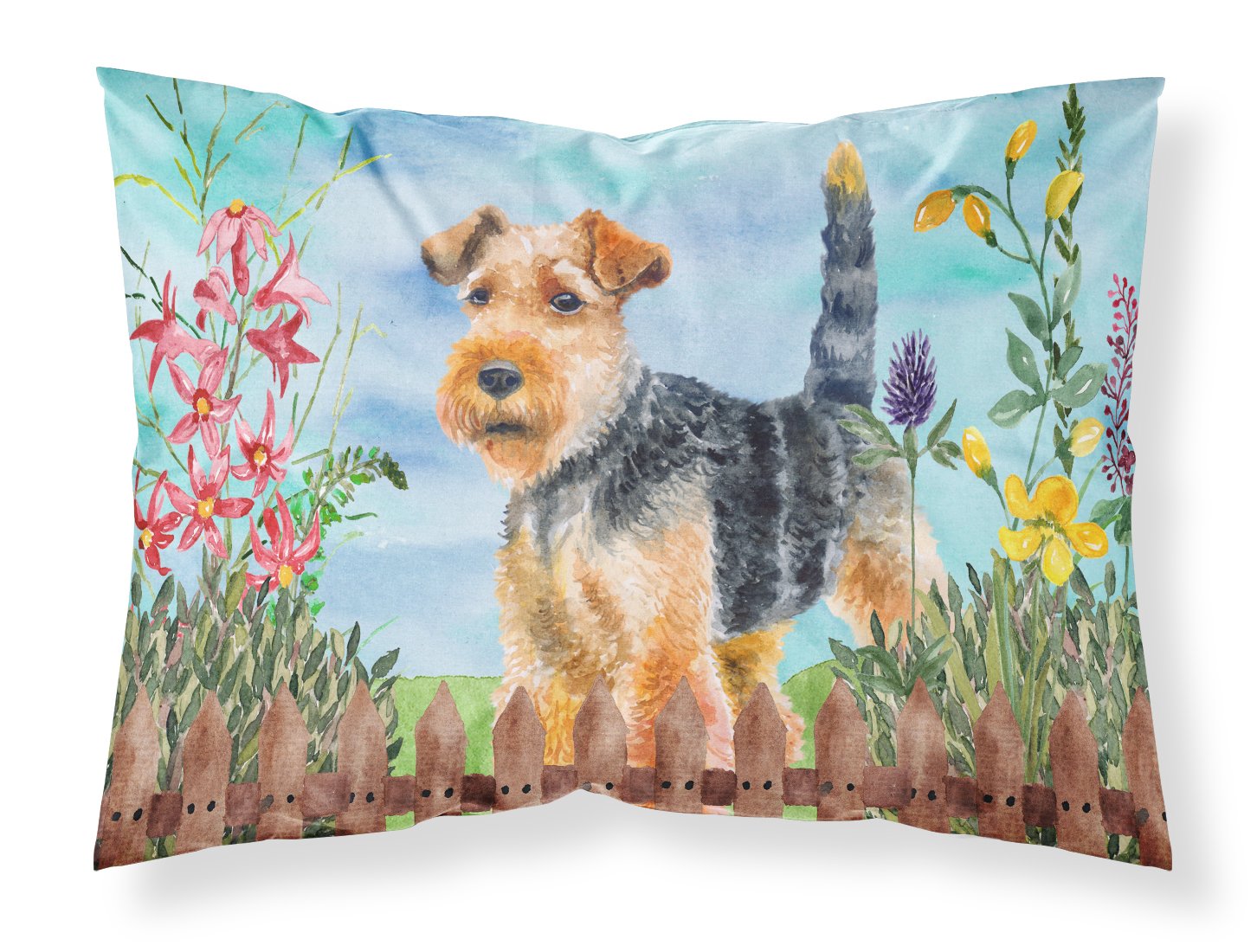 Welsh Terrier Spring Fabric Standard Pillowcase CK1262PILLOWCASE by Caroline's Treasures