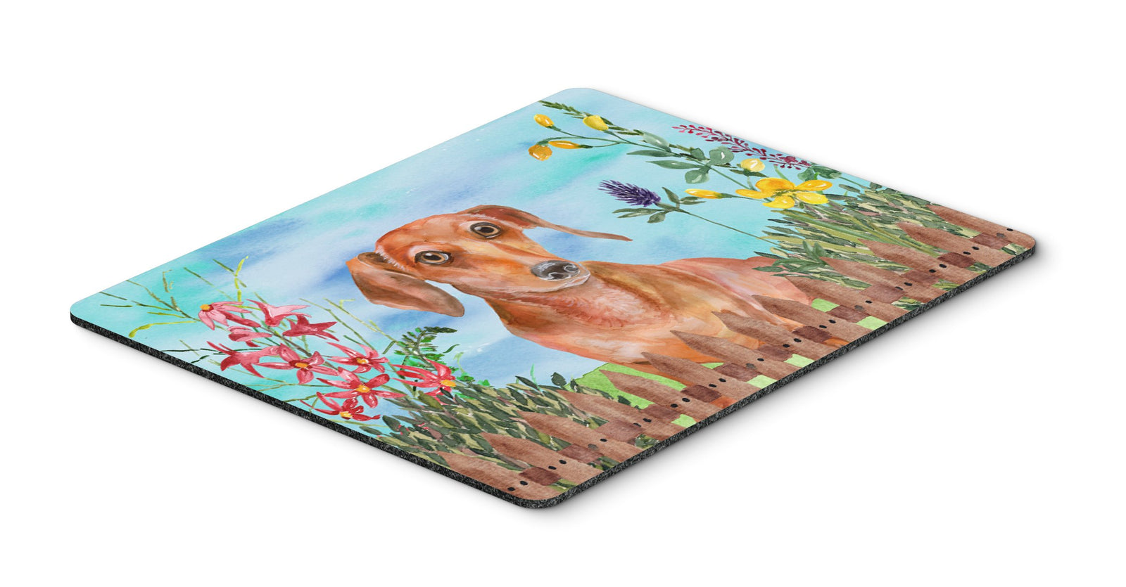 Red Dachshund Spring Mouse Pad, Hot Pad or Trivet CK1269MP by Caroline's Treasures