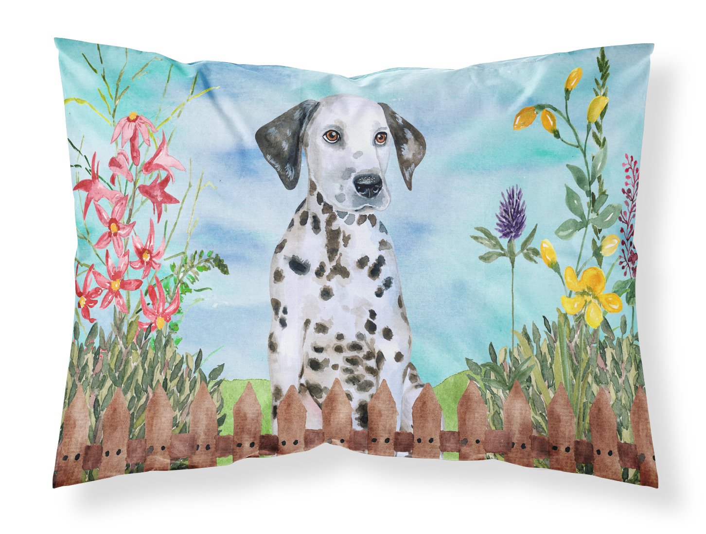 Dalmatian Puppy Spring Fabric Standard Pillowcase CK1270PILLOWCASE by Caroline's Treasures
