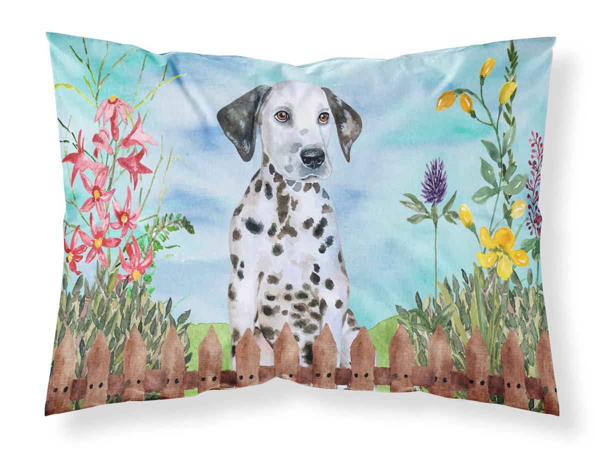 Dalmatian Puppy Spring Fabric Standard Pillowcase CK1270PILLOWCASE by Caroline&#39;s Treasures