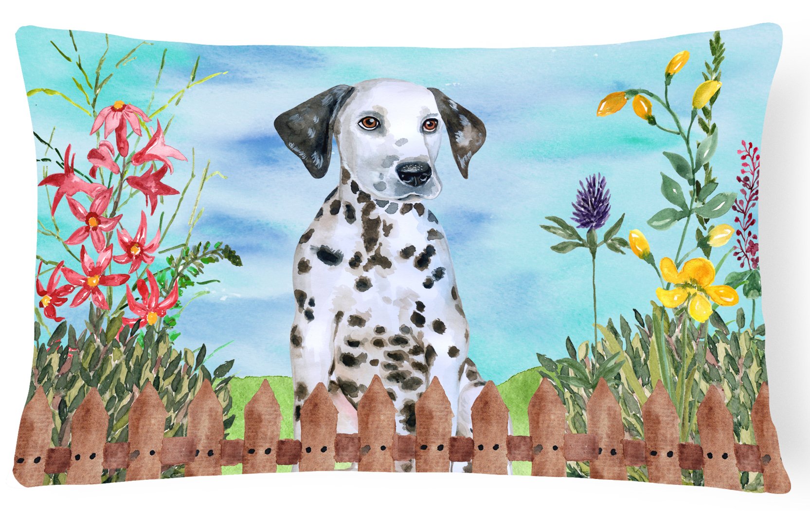 Dalmatian Puppy Spring Canvas Fabric Decorative Pillow CK1270PW1216 by Caroline's Treasures