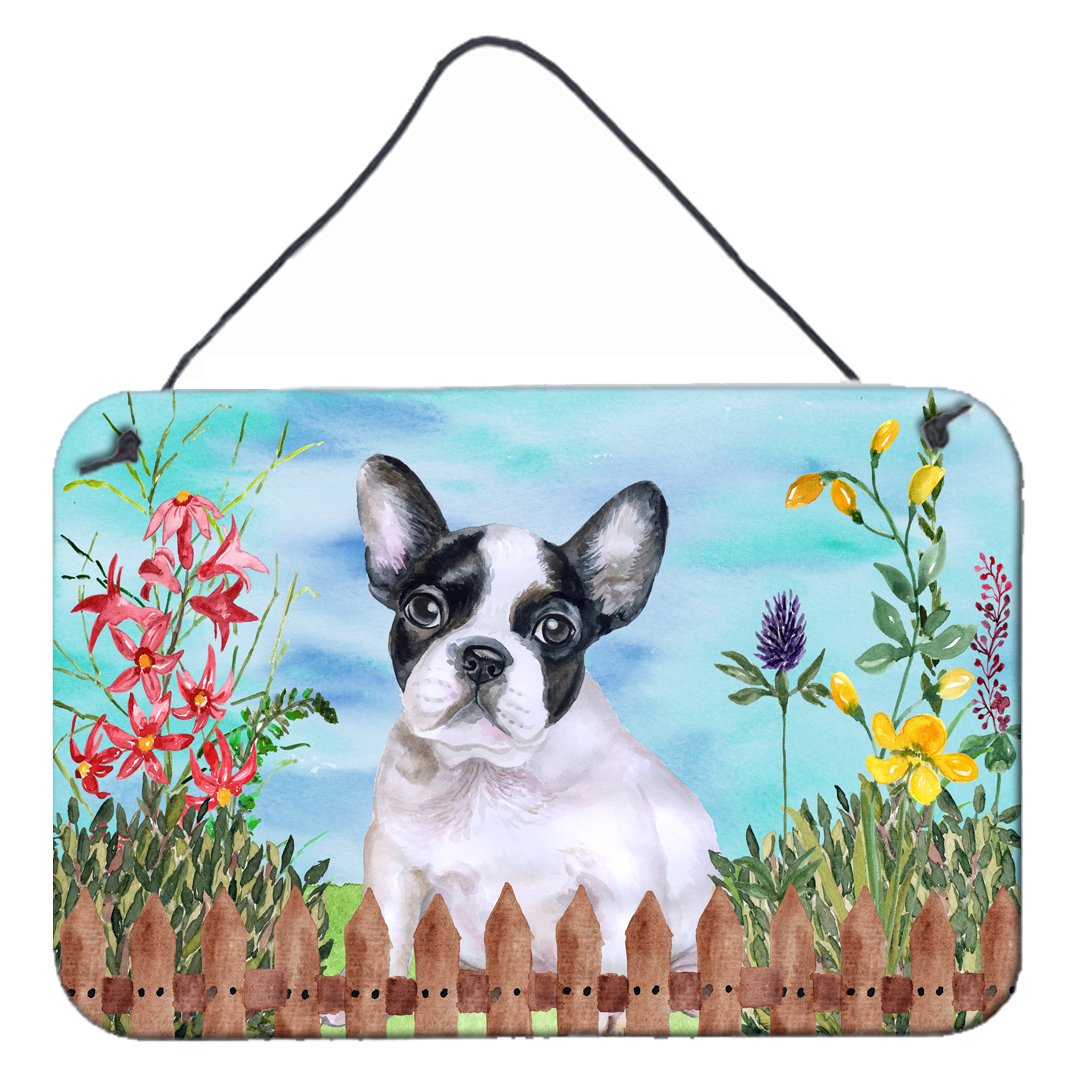 French Bulldog Black White Spring Wall or Door Hanging Prints CK1272DS812 by Caroline's Treasures