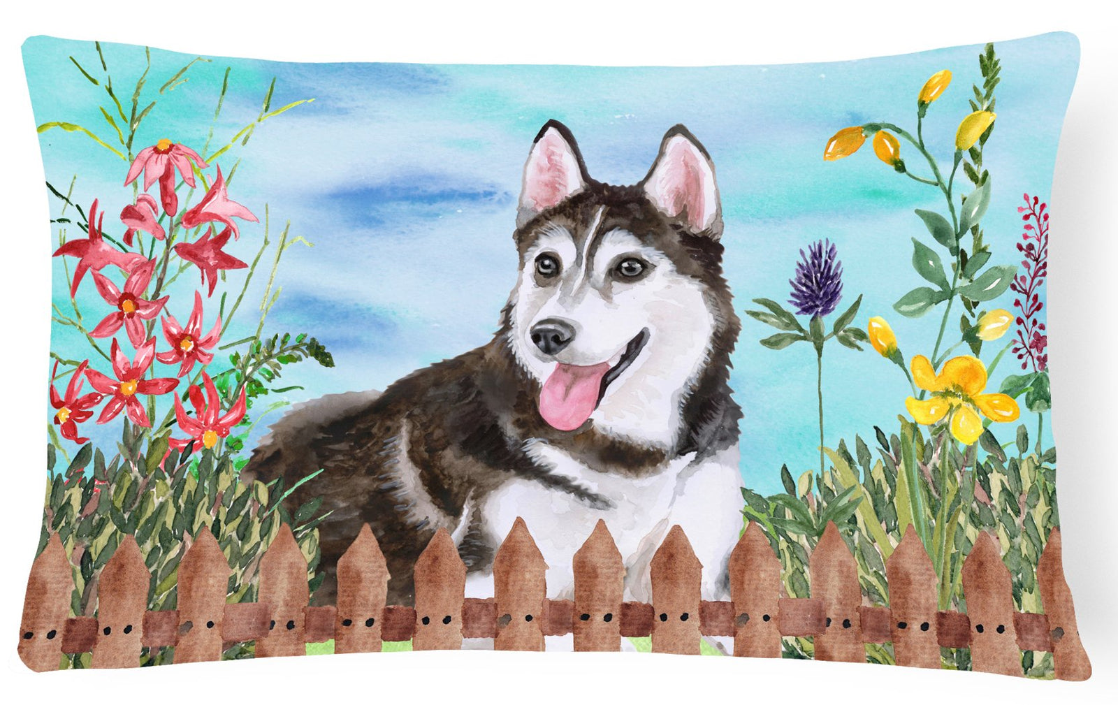 Siberian Husky #2 Spring Canvas Fabric Decorative Pillow CK1274PW1216 by Caroline's Treasures