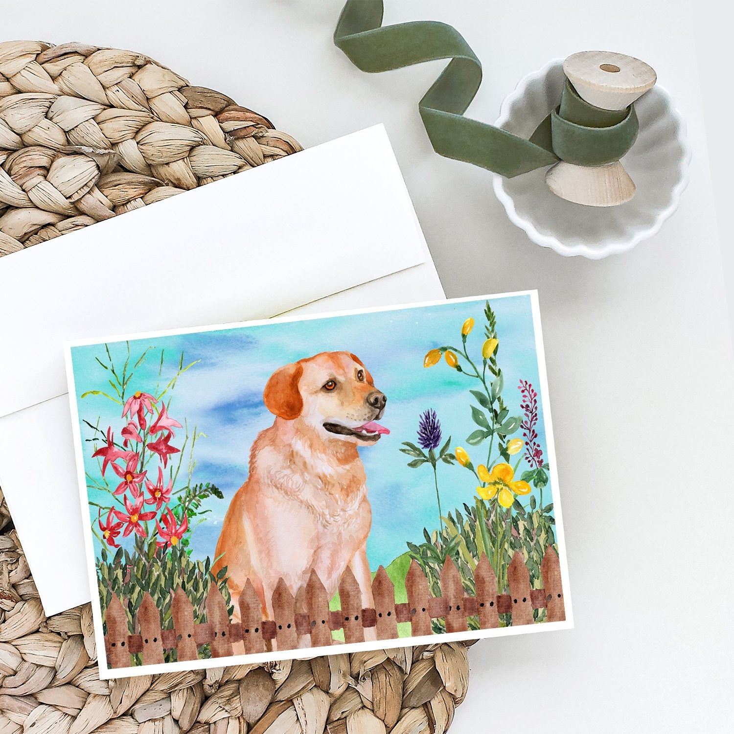 Labrador Retriever Spring Greeting Cards and Envelopes Pack of 8 - the-store.com