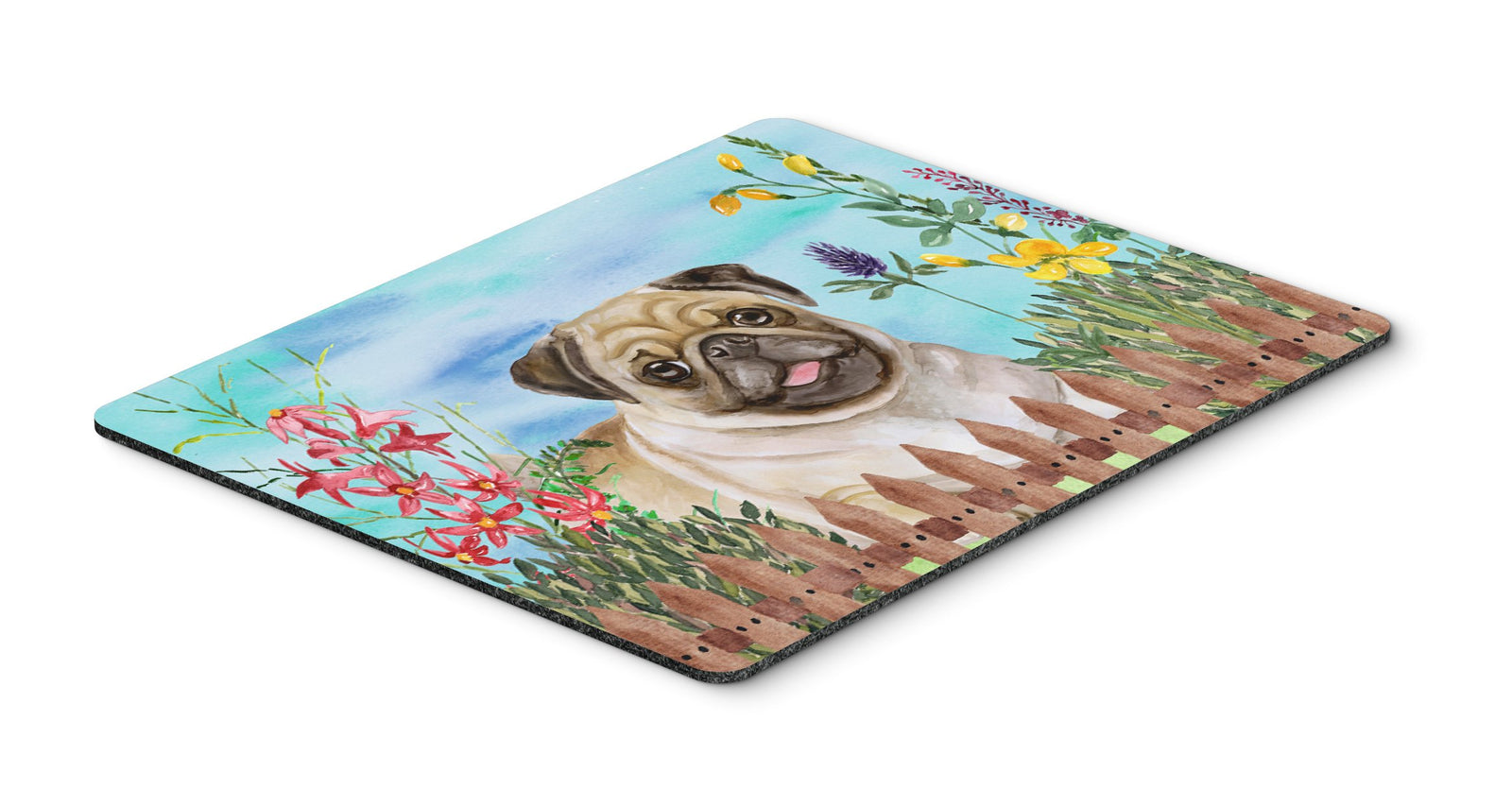 Fawn Pug Spring Mouse Pad, Hot Pad or Trivet CK1280MP by Caroline's Treasures