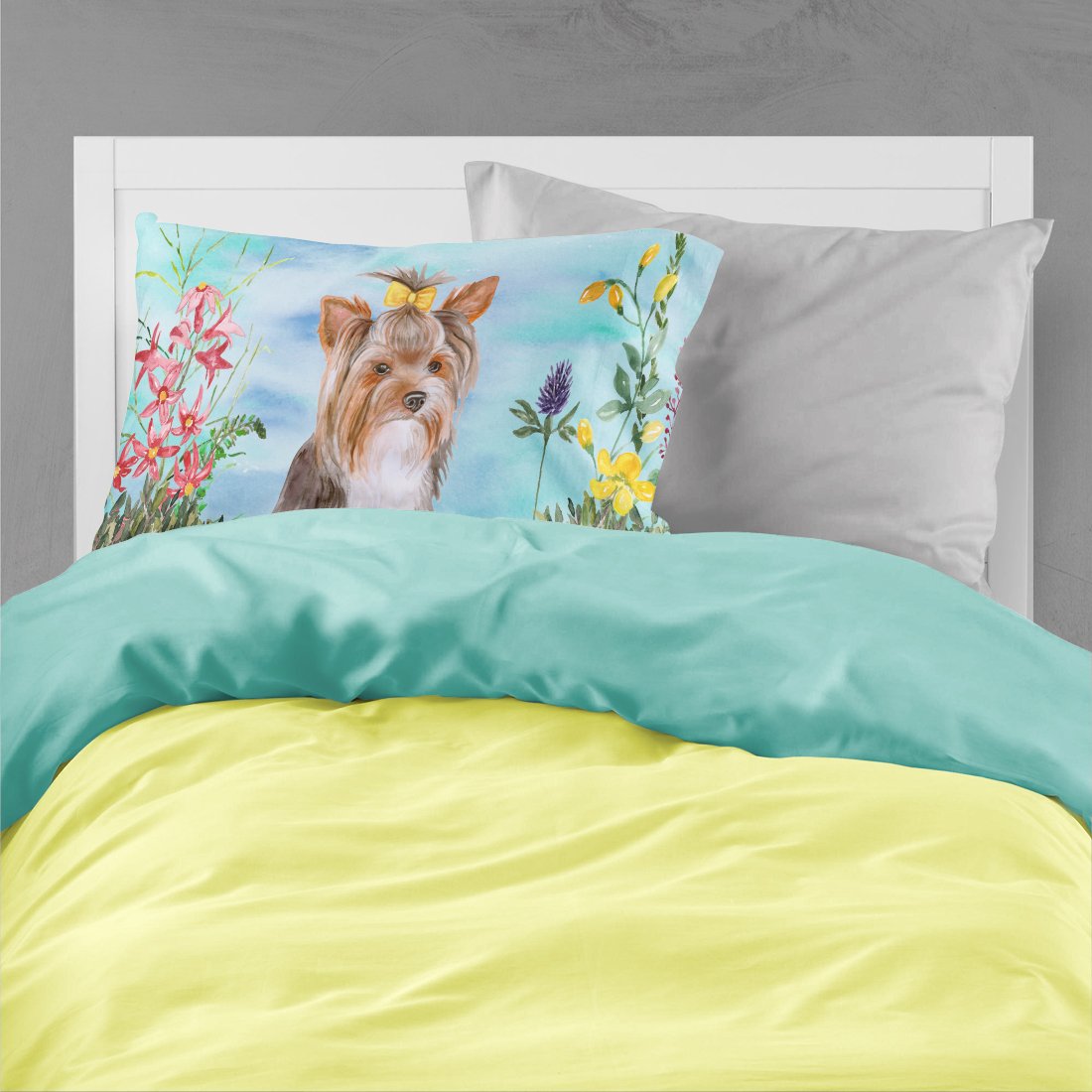 Yorkshire Terrier #2 Spring Fabric Standard Pillowcase CK1285PILLOWCASE by Caroline's Treasures