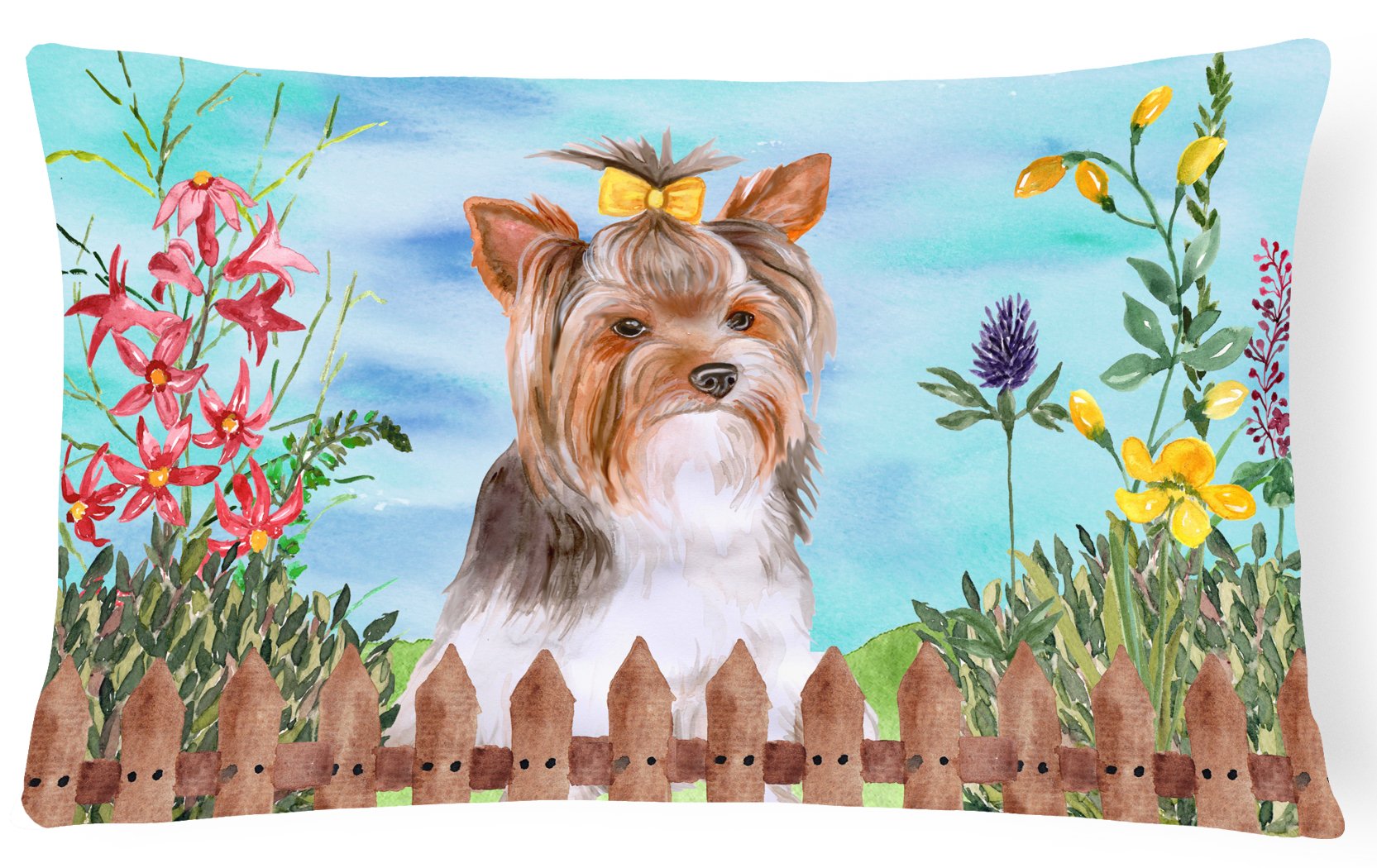 Yorkshire Terrier #2 Spring Canvas Fabric Decorative Pillow CK1285PW1216 by Caroline's Treasures