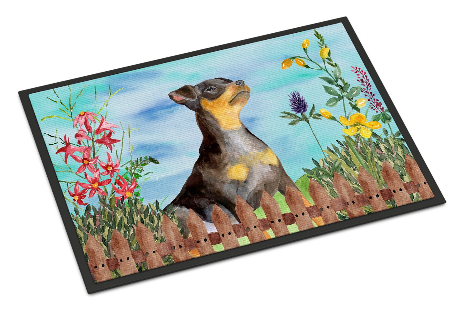 Miniature Pinscher #2 Spring Indoor or Outdoor Mat 24x36 CK1286JMAT by Caroline's Treasures