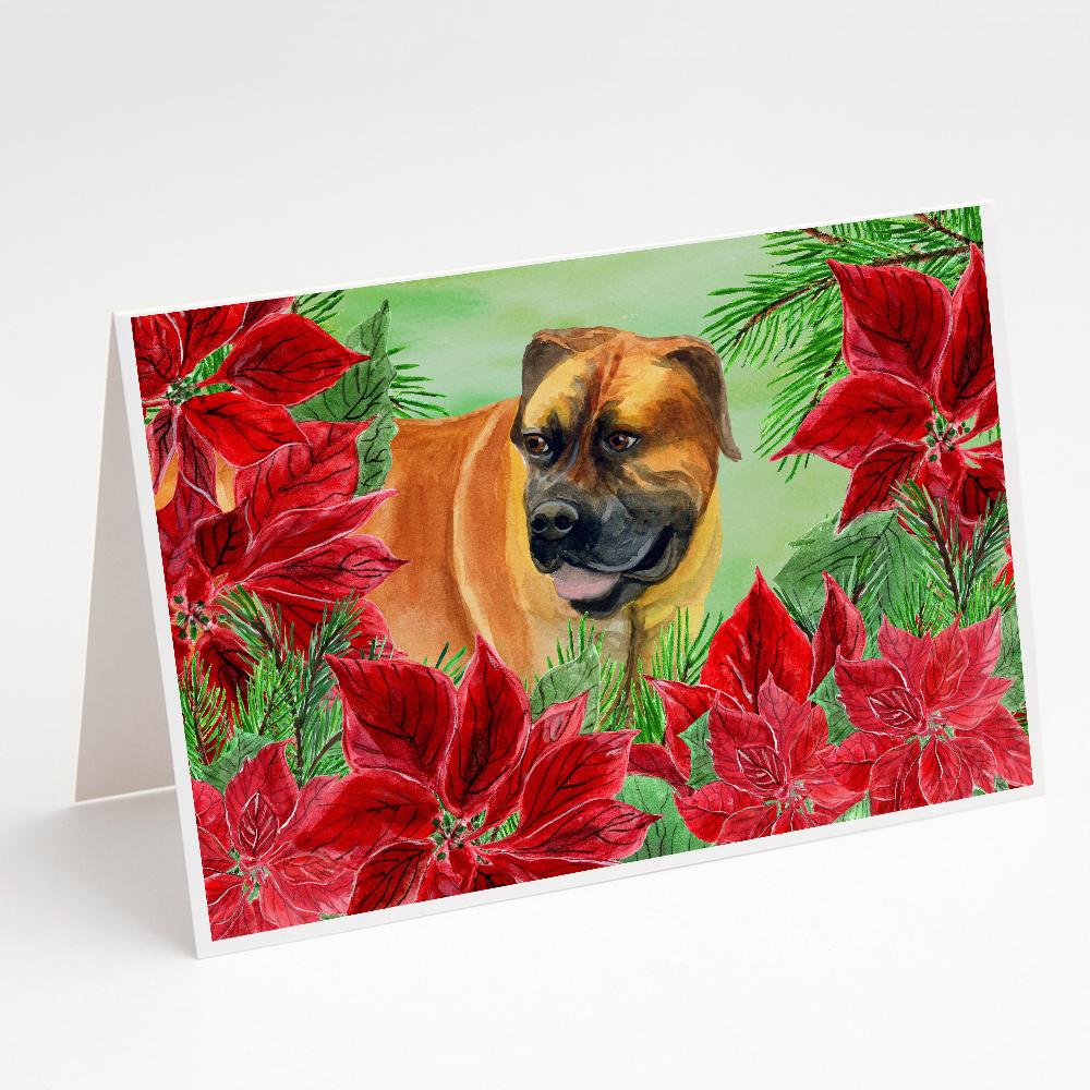 Buy this Boerboel Mastiff Poinsettas Greeting Cards and Envelopes Pack of 8