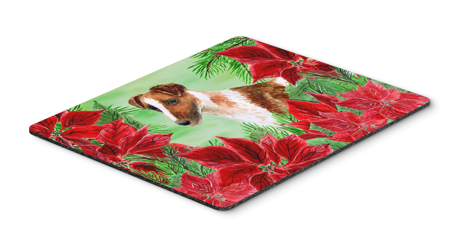 Smooth Fox Terrier Poinsettas Mouse Pad, Hot Pad or Trivet CK1296MP by Caroline's Treasures