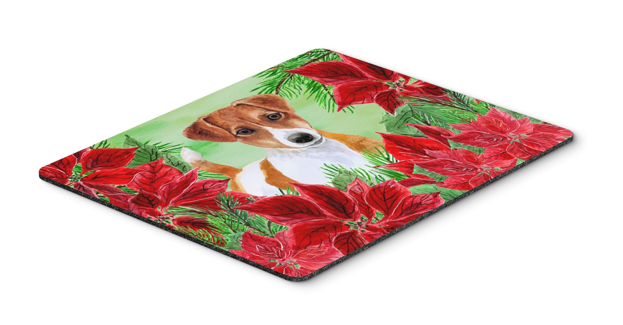 Jack Russell Terrier Poinsettas Mouse Pad, Hot Pad or Trivet CK1337MP by Caroline's Treasures