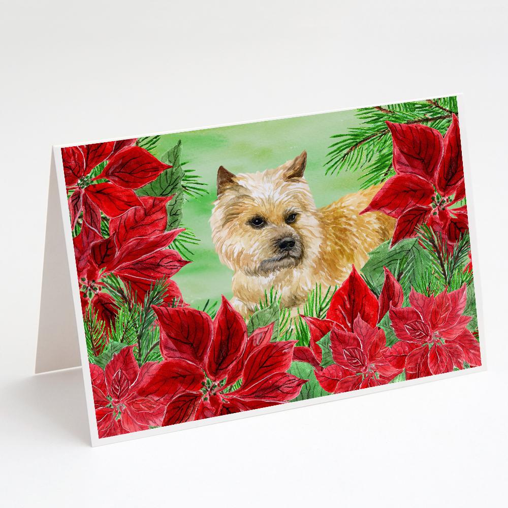 Buy this Cairn Terrier Poinsettas Greeting Cards and Envelopes Pack of 8