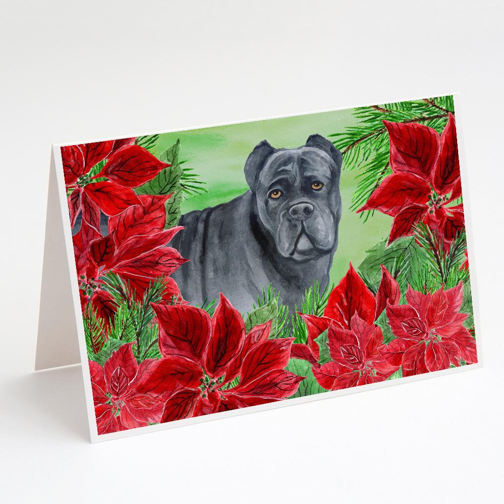 Buy this Cane Corso Poinsettas Greeting Cards and Envelopes Pack of 8