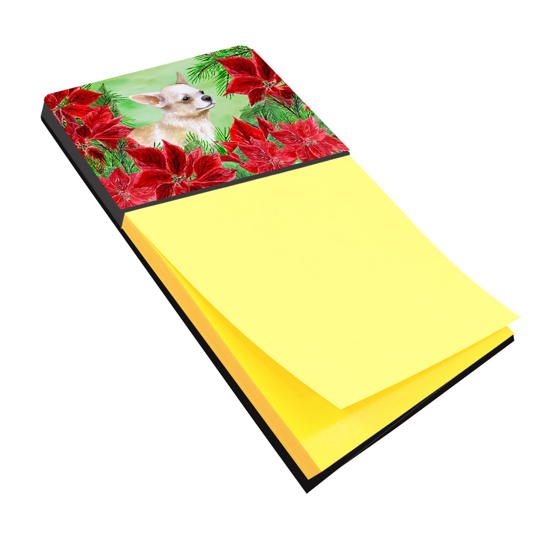Chihuahua Leg up Poinsettas Sticky Note Holder CK1345SN by Caroline's Treasures