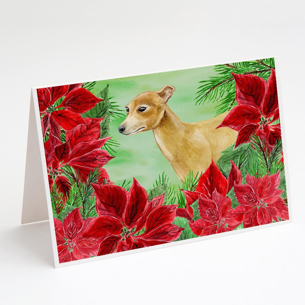 Buy this Italian Greyhound Poinsettas Greeting Cards and Envelopes Pack of 8
