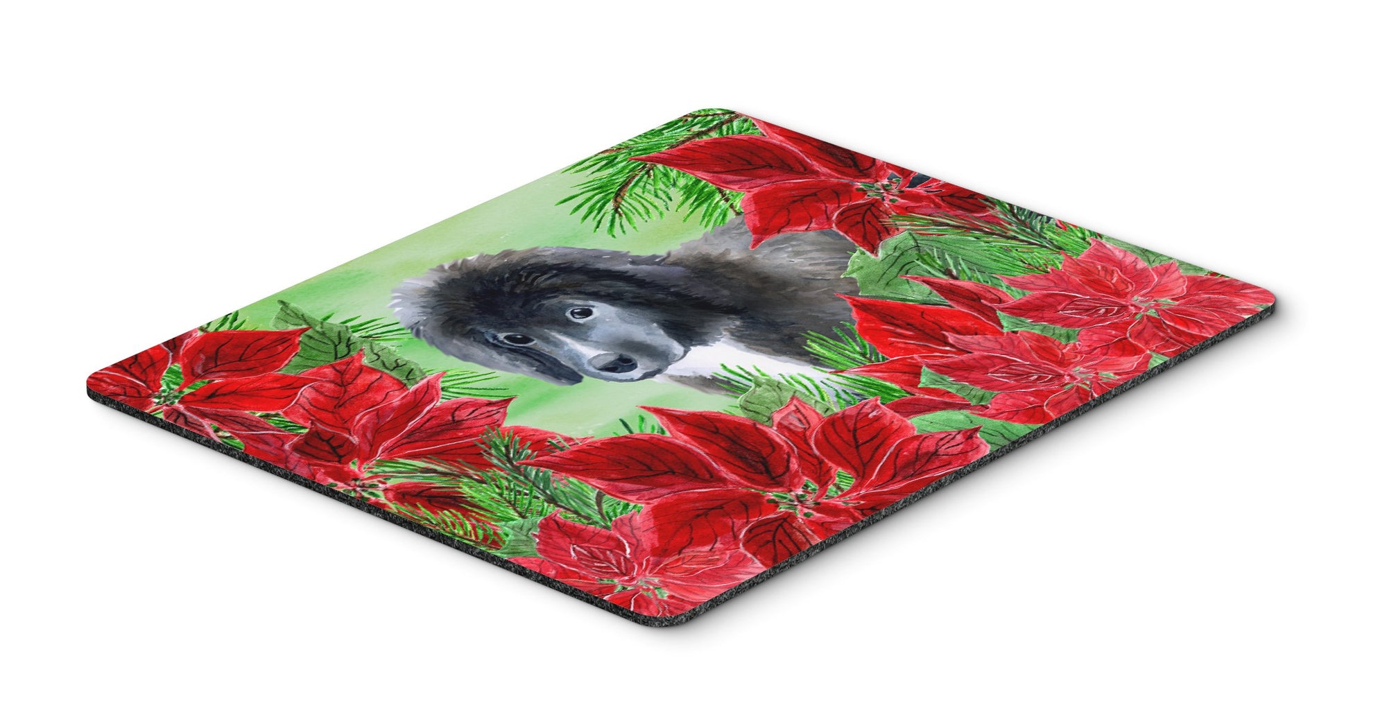 Newfoundland Puppy Poinsettas Mouse Pad, Hot Pad or Trivet CK1347MP by Caroline's Treasures