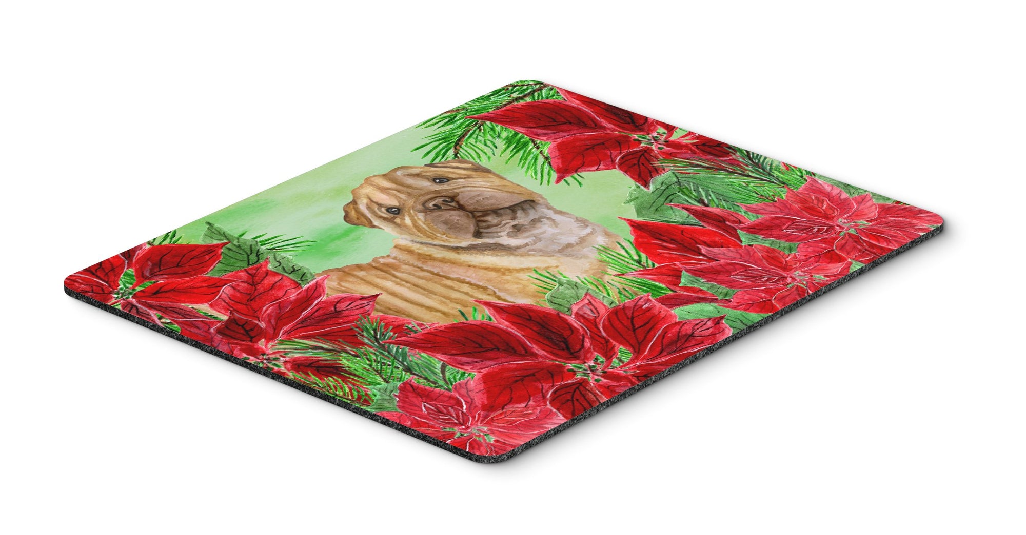 Shar Pei Puppy Poinsettas Mouse Pad, Hot Pad or Trivet CK1366MP by Caroline's Treasures