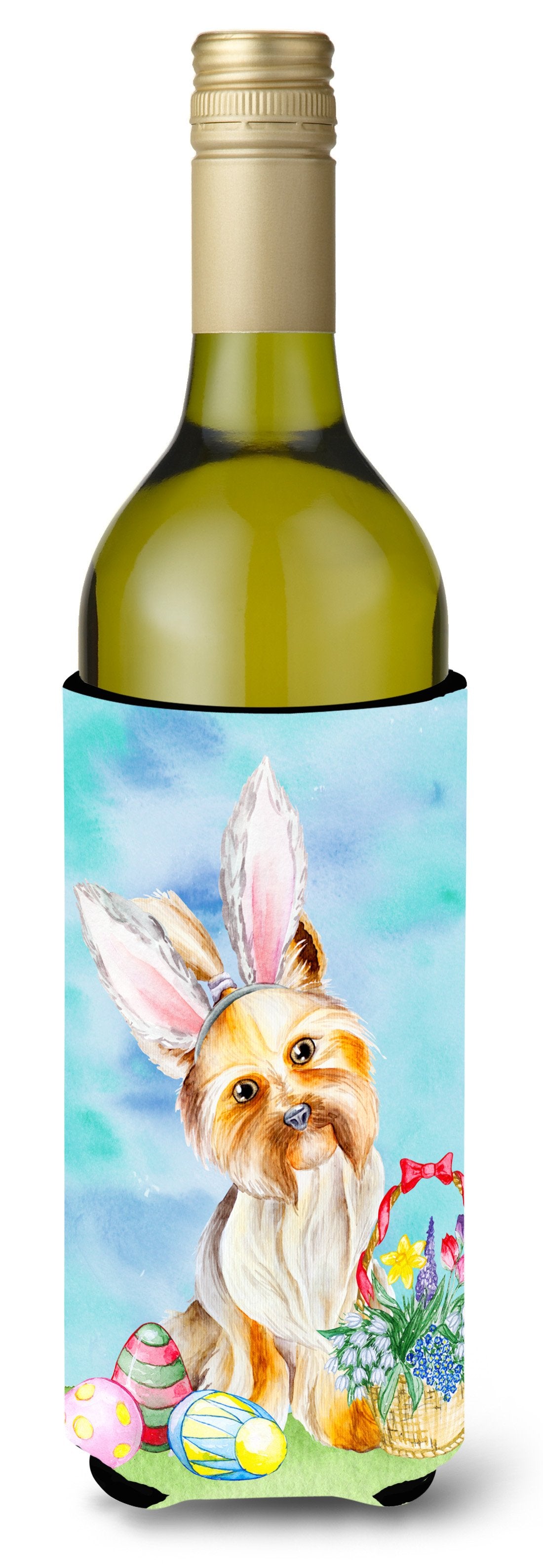 Yorkie Easter Bunny Wine Bottle Beverge Insulator Hugger CK1372LITERK by Caroline's Treasures