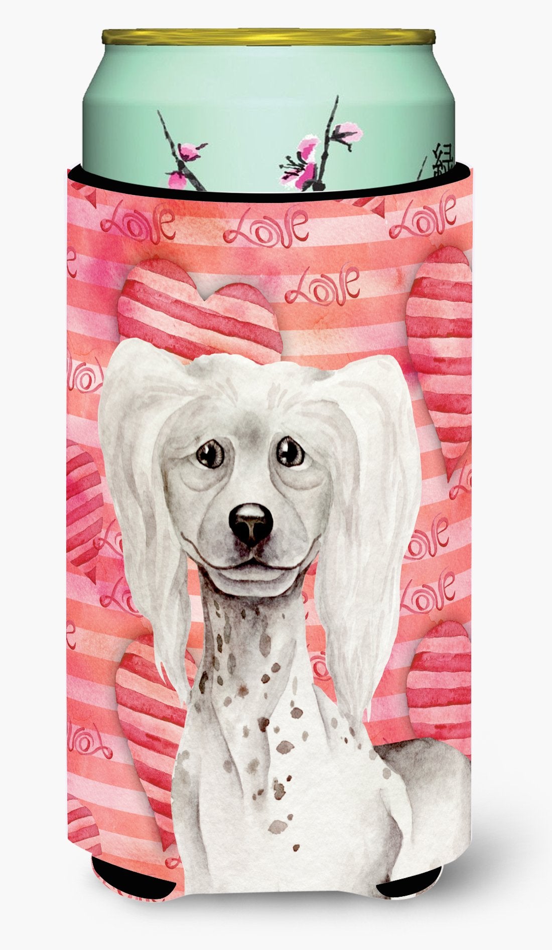 Chinese Crested Love Tall Boy Beverage Insulator Hugger CK1394TBC by Caroline's Treasures