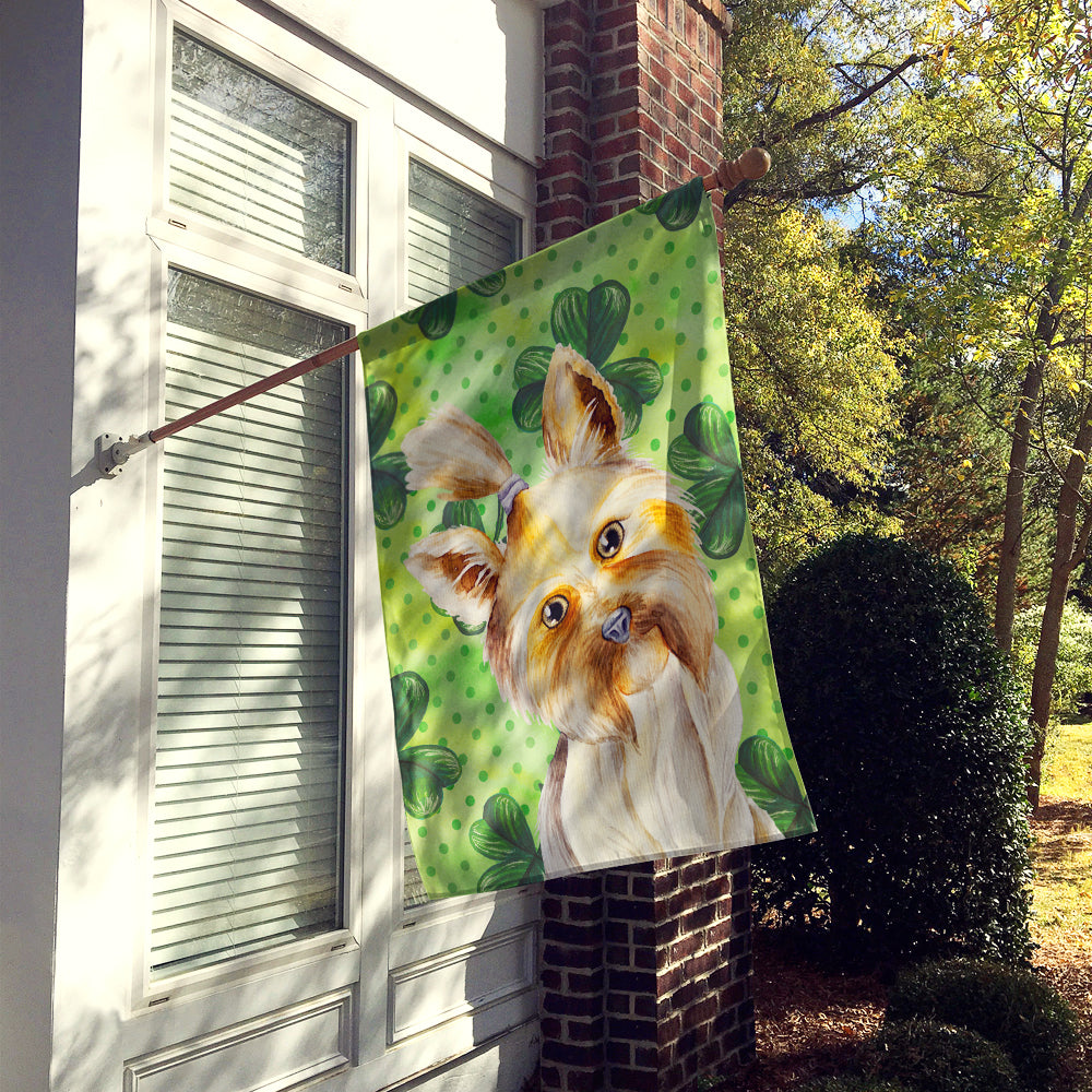 Yorkie Yorkshier Terrier Shamrocks Flag Canvas House Size CK1396CHF