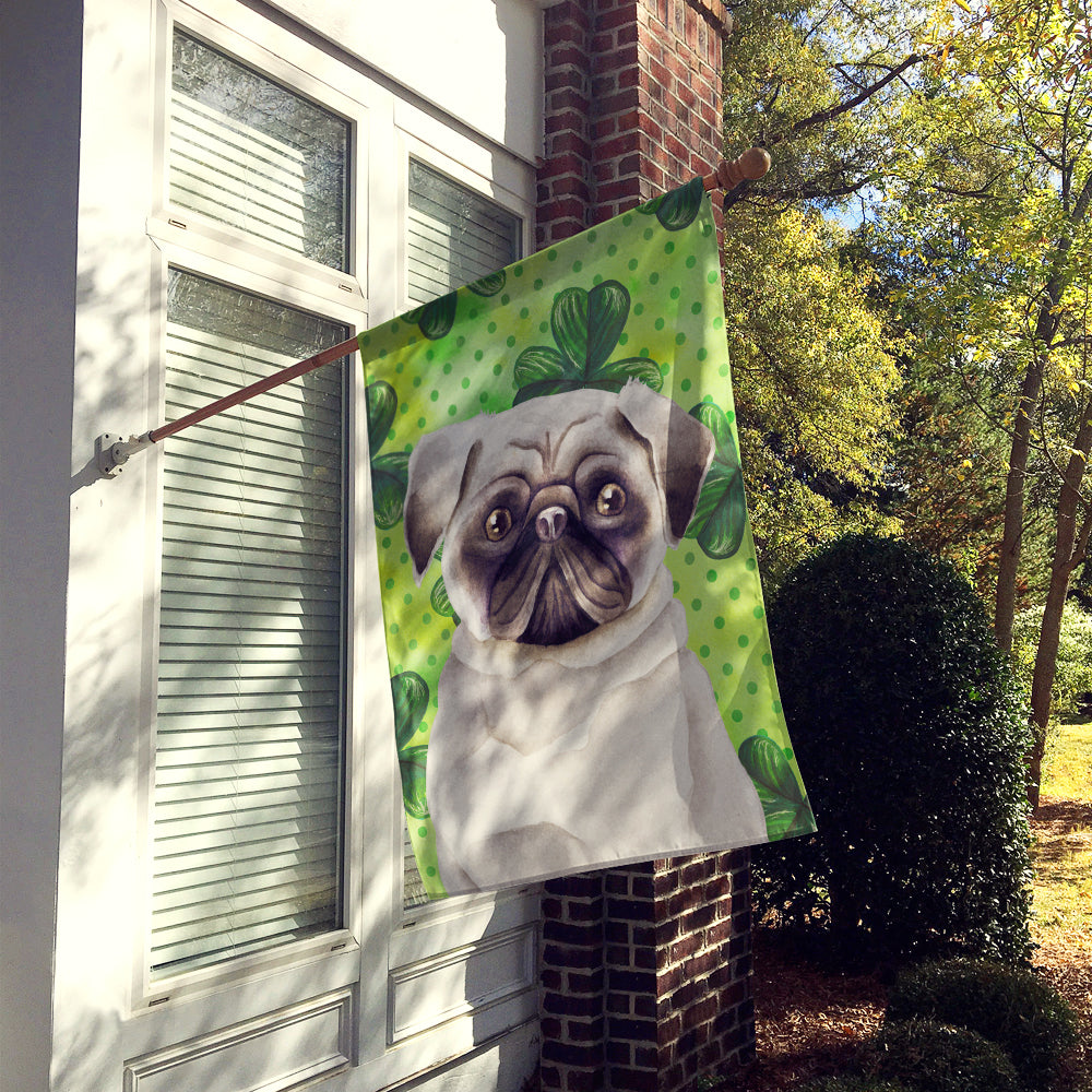 Pug Shamrocks Flag Canvas House Size CK1399CHF