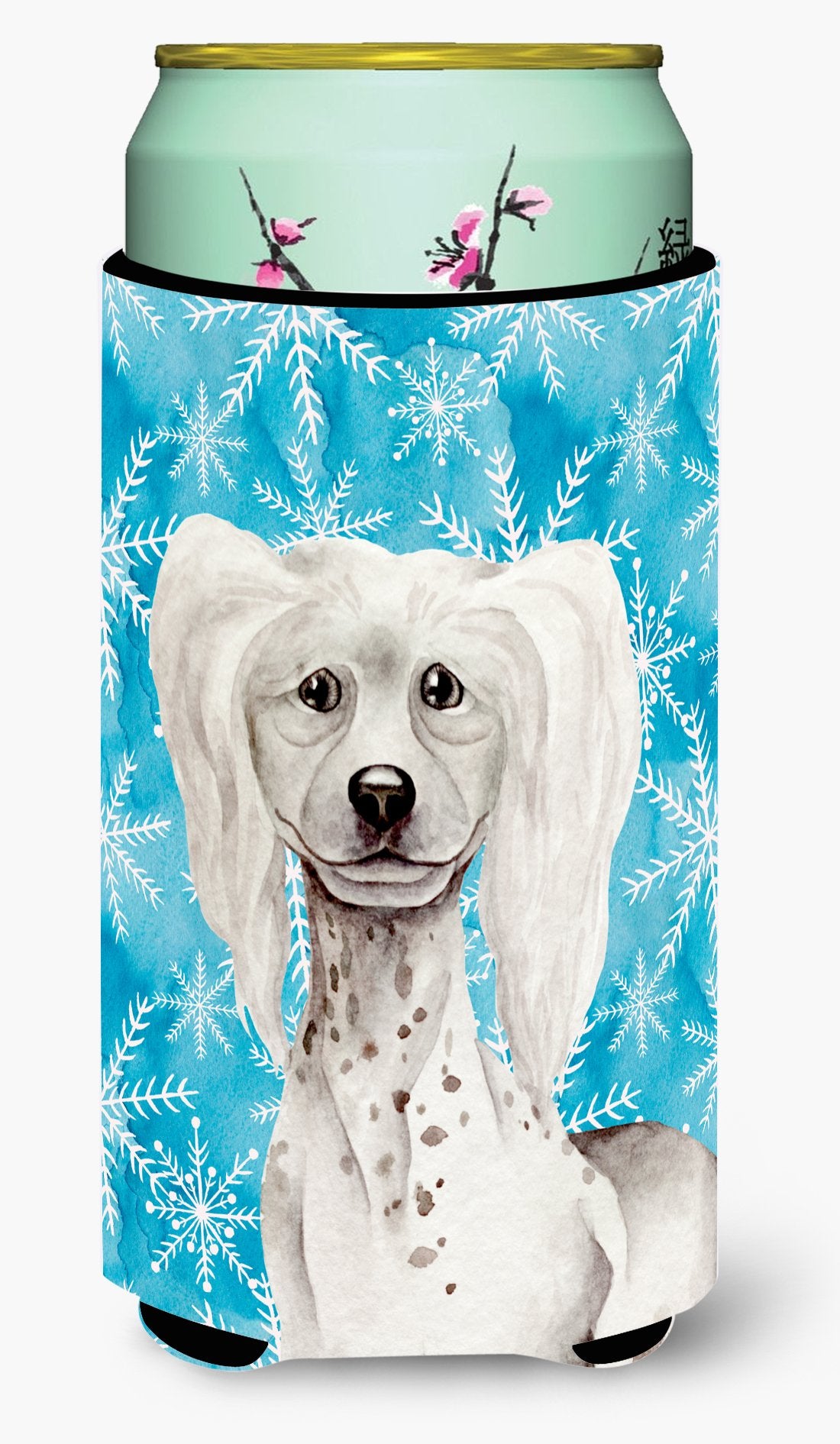 Chinese Crested Winter Tall Boy Beverage Insulator Hugger CK1415TBC by Caroline's Treasures