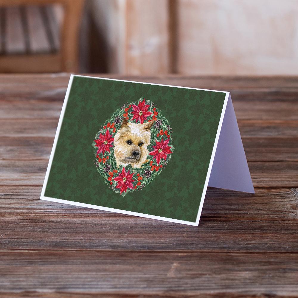 Buy this Cairn Terrier Poinsetta Wreath Greeting Cards and Envelopes Pack of 8