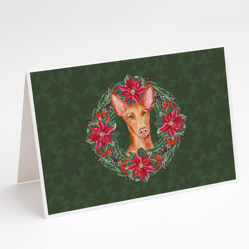 Buy this Pharaoh Hound Poinsetta Wreath Greeting Cards and Envelopes Pack of 8