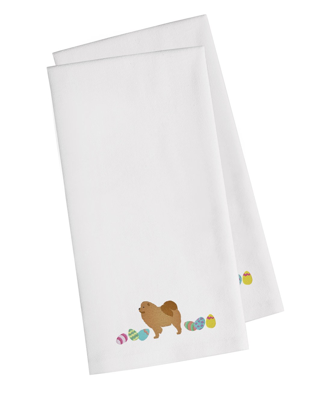Chow Chow Easter White Embroidered Kitchen Towel Set of 2 CK1626WHTWE by Caroline's Treasures