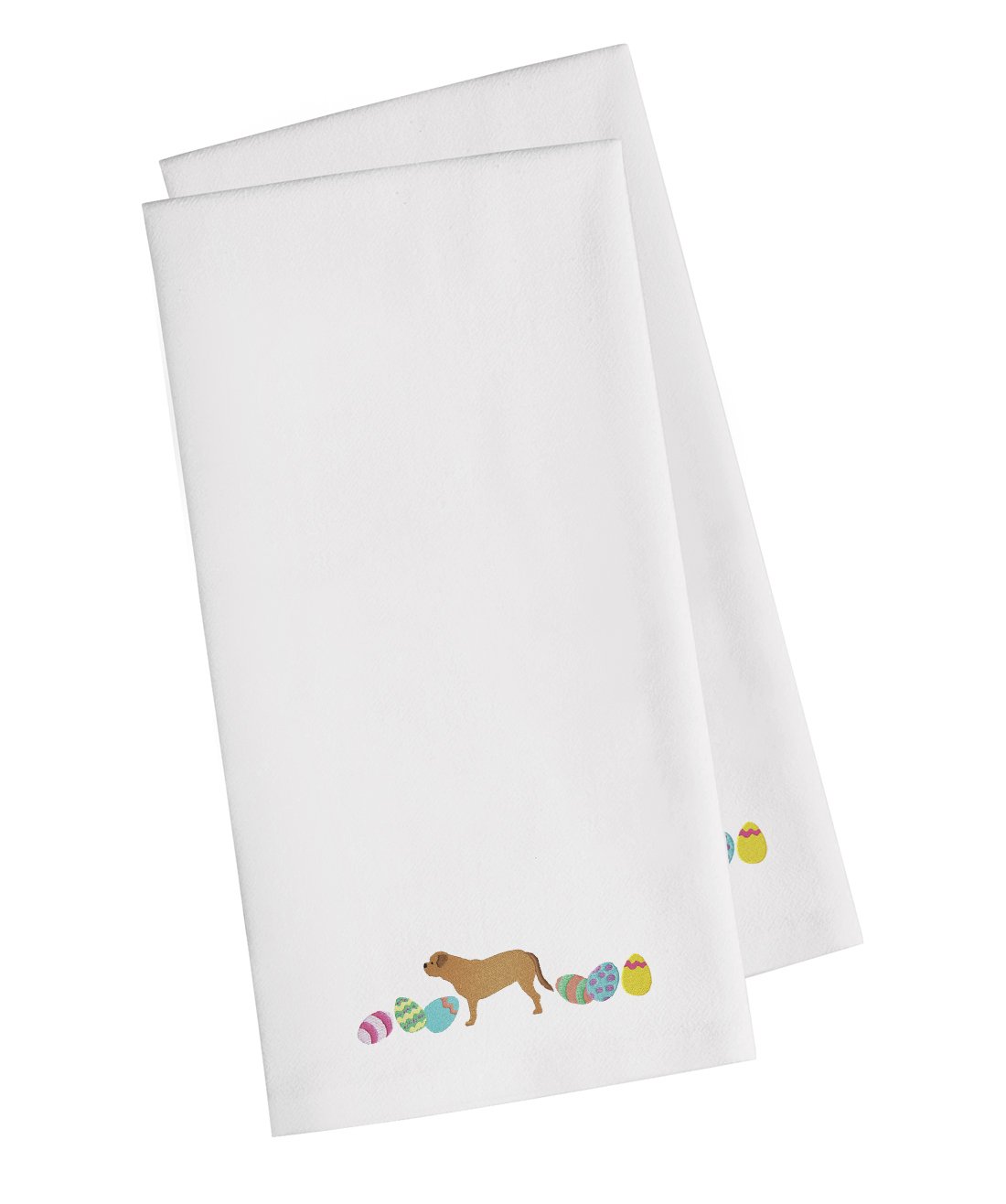 Dogue de Bordeaux Easter White Embroidered Kitchen Towel Set of 2 CK1635WHTWE by Caroline's Treasures