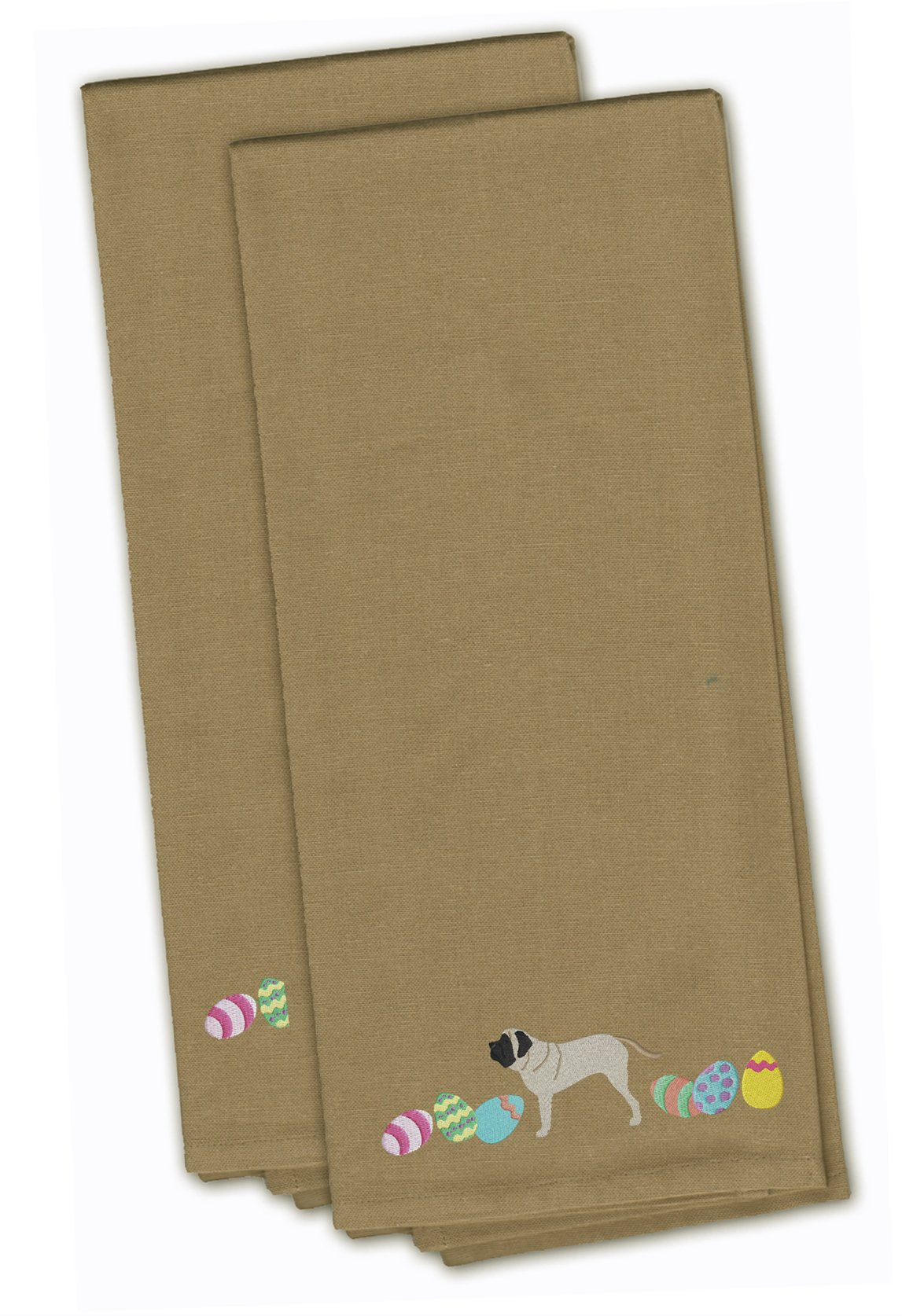 English Mastiff Easter Tan Embroidered Kitchen Towel Set of 2 CK1638TNTWE by Caroline's Treasures
