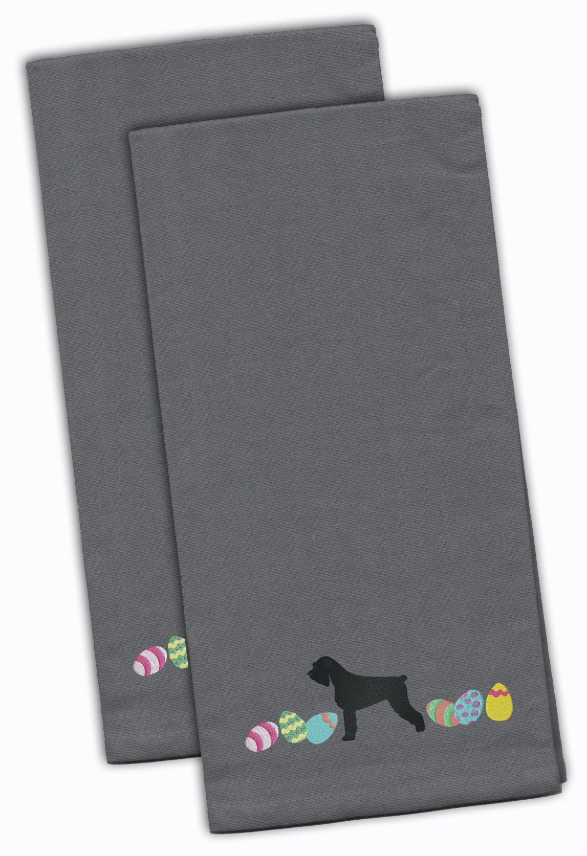 Giant Schnauzer Easter Gray Embroidered Kitchen Towel Set of 2 CK1646GYTWE by Caroline's Treasures