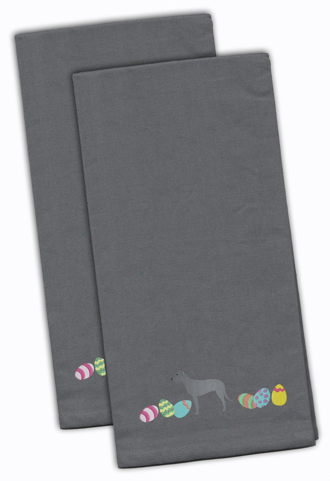 Irish Wolfhound Easter Gray Embroidered Kitchen Towel Set of 2 CK1653GYTWE by Caroline's Treasures